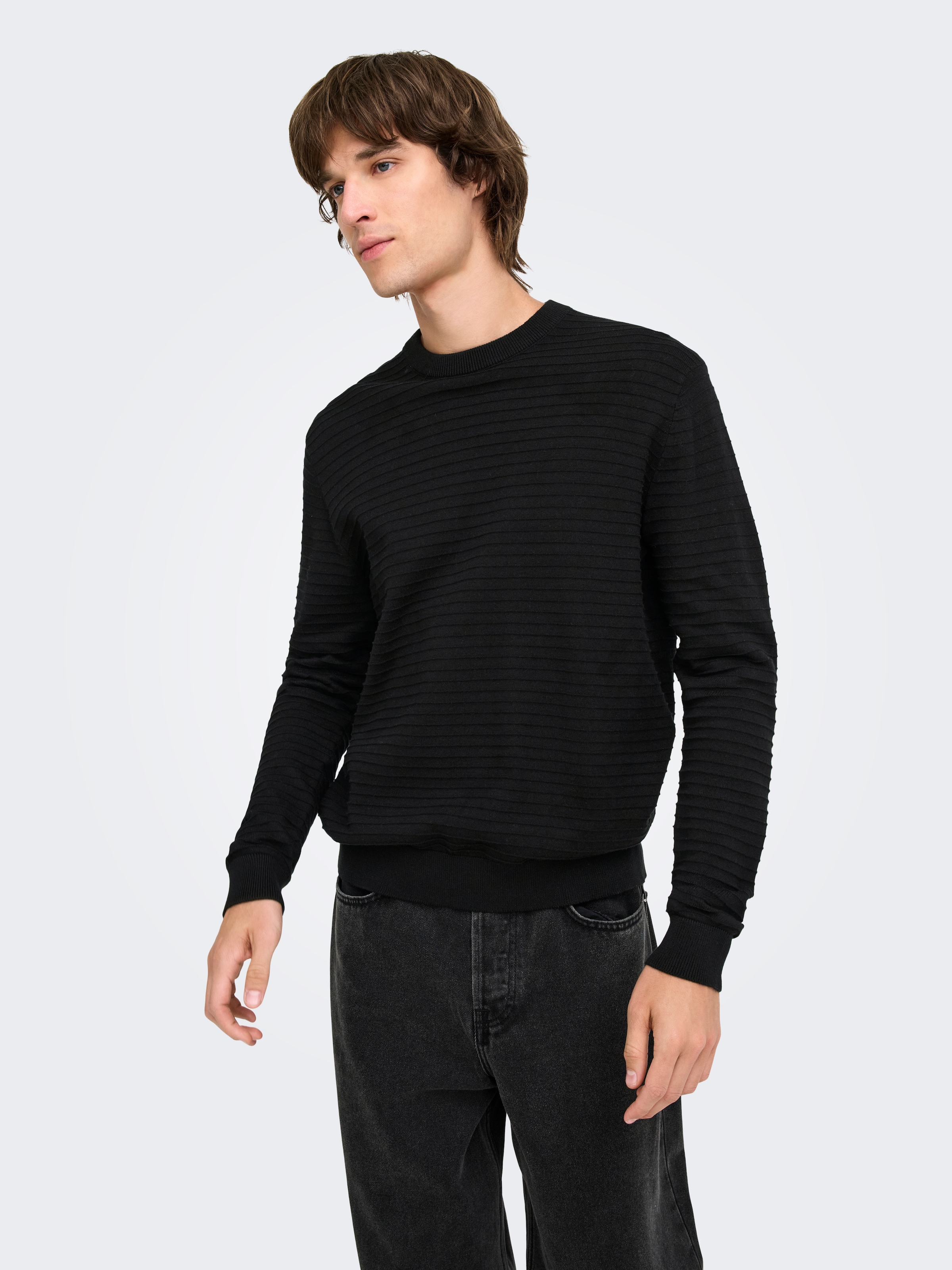 ONLY & SONS Rundhalspullover »ONSSTORM LS CREW KNIT OTL« Baumwolle, regular fit
