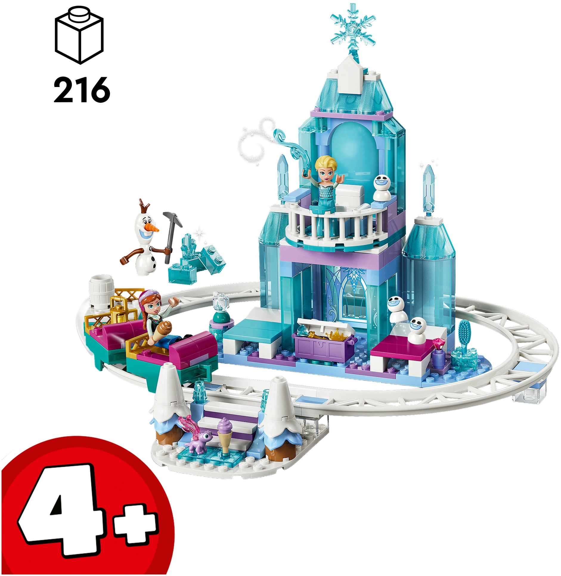 LEGO® Konstruktionsspielsteine »Elsas Schlittenfahrt um den Eispalast (43281), LEGO Disney Princess« Made in Europe
