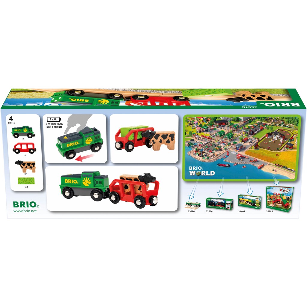 BRIO® Spielzeug-Eisenbahn »BRIO® WORLD, Bauernhof Batterie-Zug«