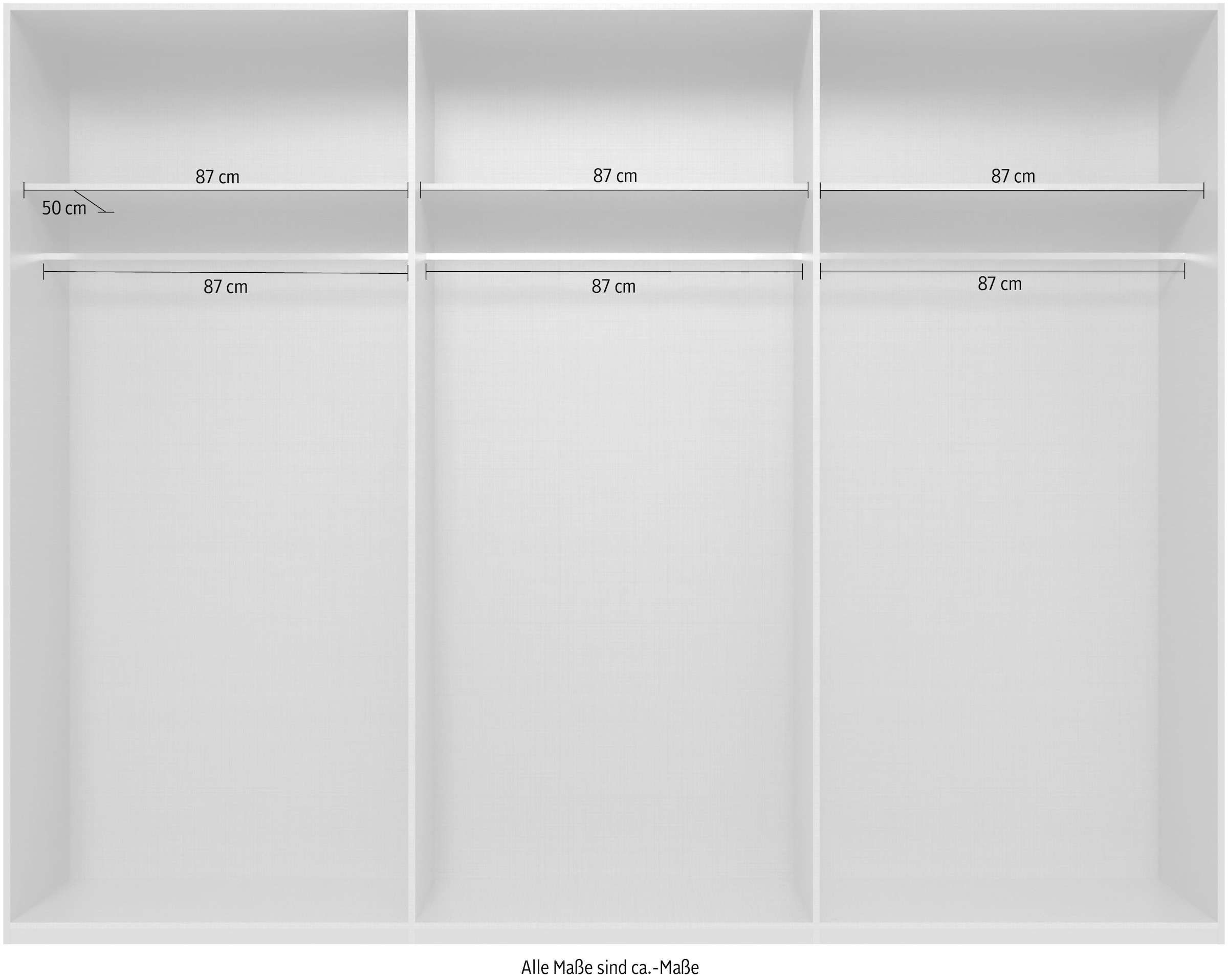 Wimex Kleiderschrank »Mugano, in 5 Breiten und 2 Höhen, Made in Germany«, (in Basic oder Premium Ausstattung mit 2 weiteren Einlegeböden), mit langen Griffstangen aus Metall, wahlweise mit oder ohne Spiegel