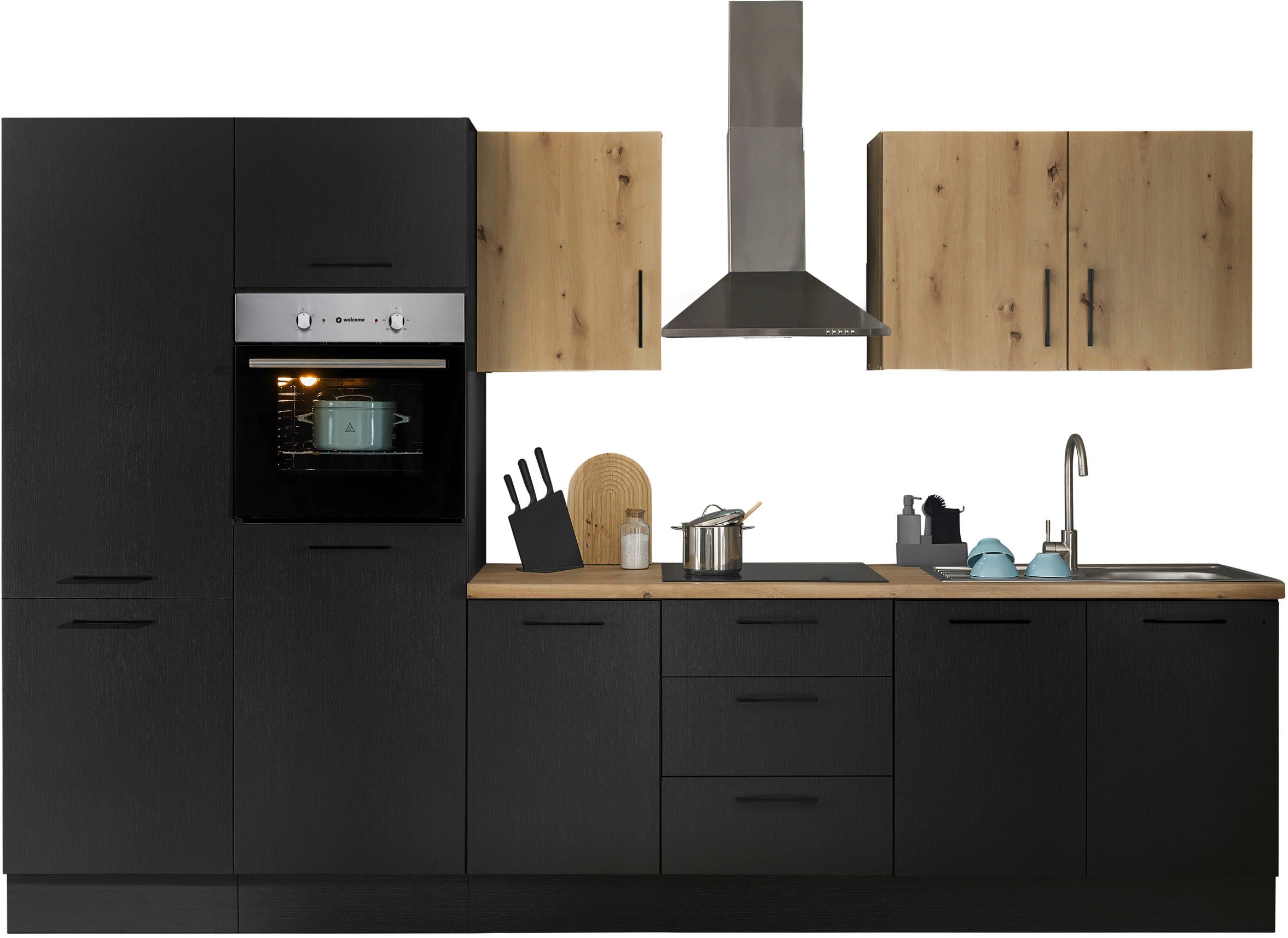 BASIC by Balculina Küchenzeile "Turin" Breite 330 cm, wahlweise mit E-Gerät günstig online kaufen