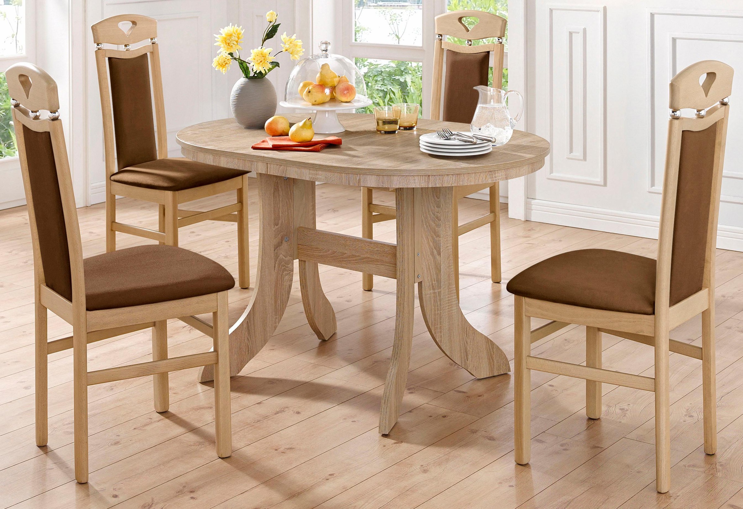 Home affaire Esszimmerstuhl »Berta Küchenstuhl«, (Set), 2 St., Microfaser, günstig online kaufen