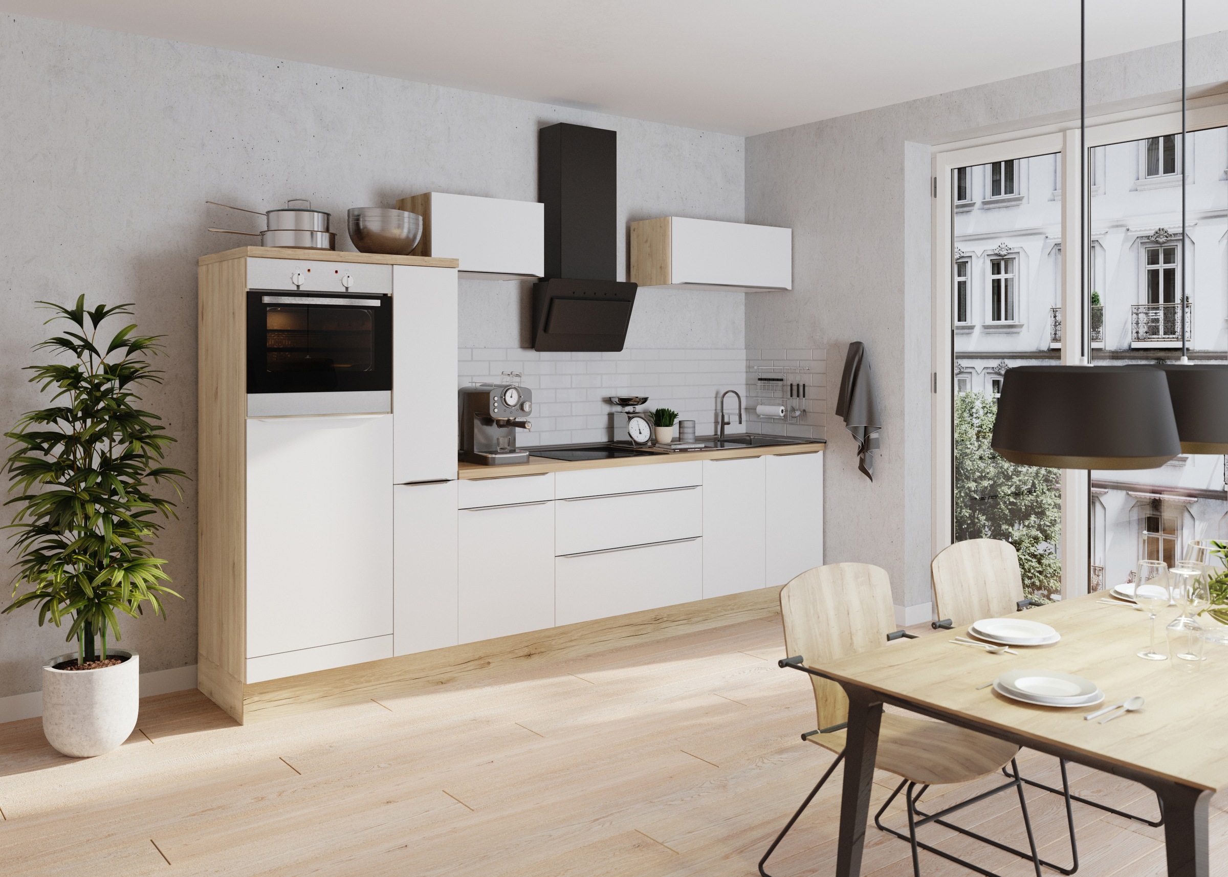 KOCHSTATION Küchenzeile »KS-Aken« Breite 330 cm, wahlweise mit E-Geräten, m günstig online kaufen