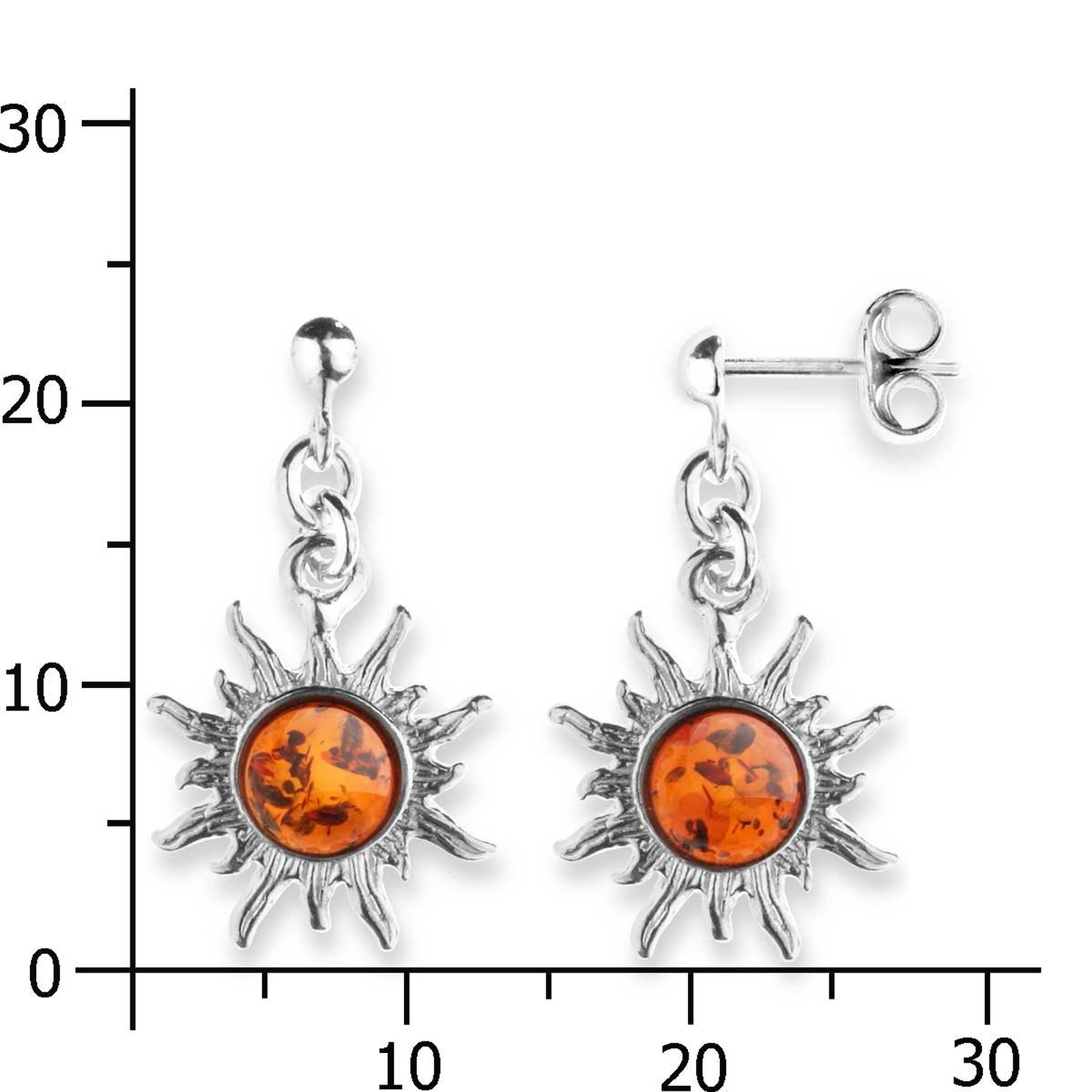OSTSEE-SCHMUCK Paar Ohrhänger »Ostsee-Schmuck Ohrhänger Sonne 14 mm Ohrhänger Sonne 14 mm«