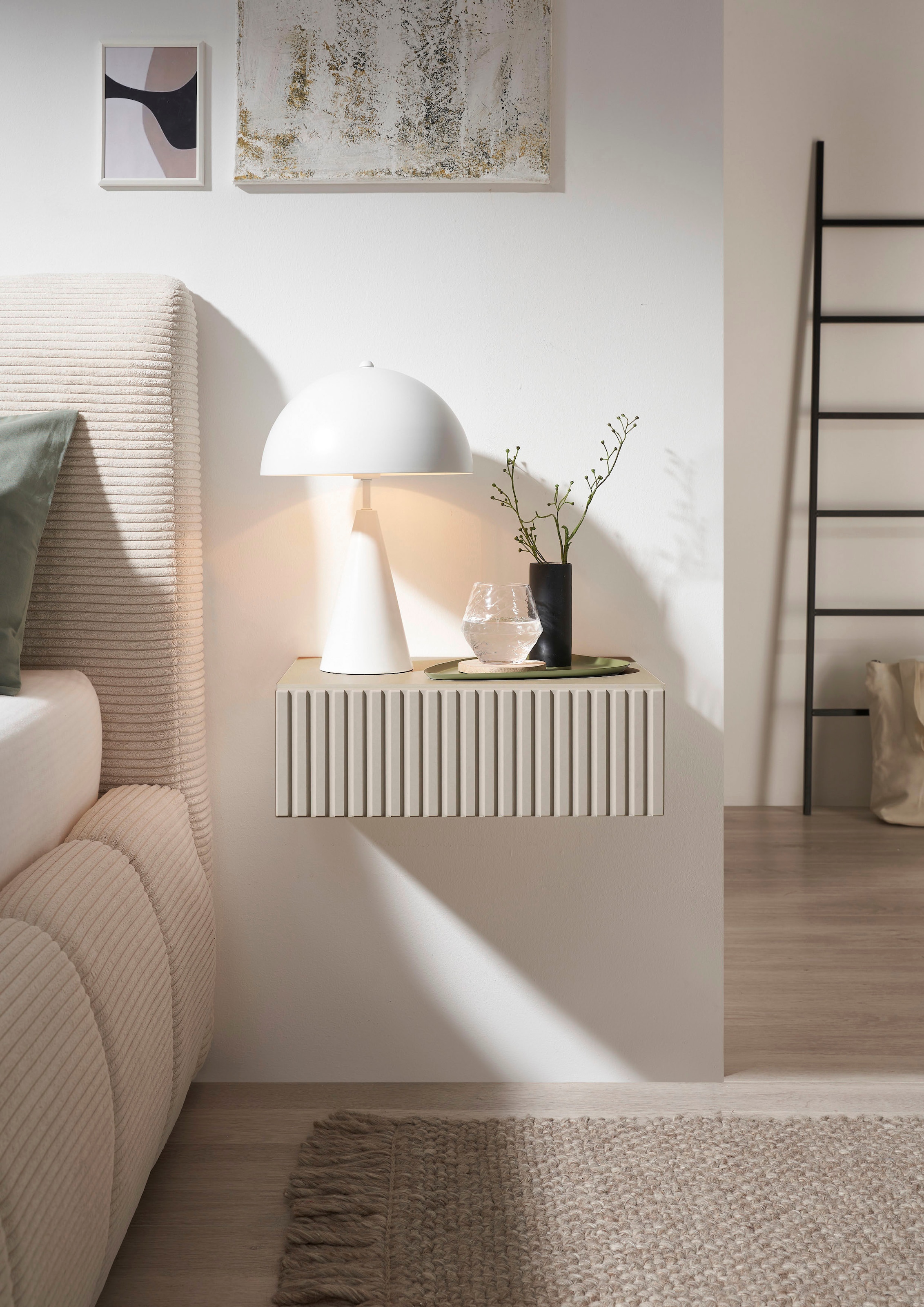 Schlafkontor Nachtkommode »Taboni Nachttisch, Nachtkonsole mit Push-to-open« Wandmontage