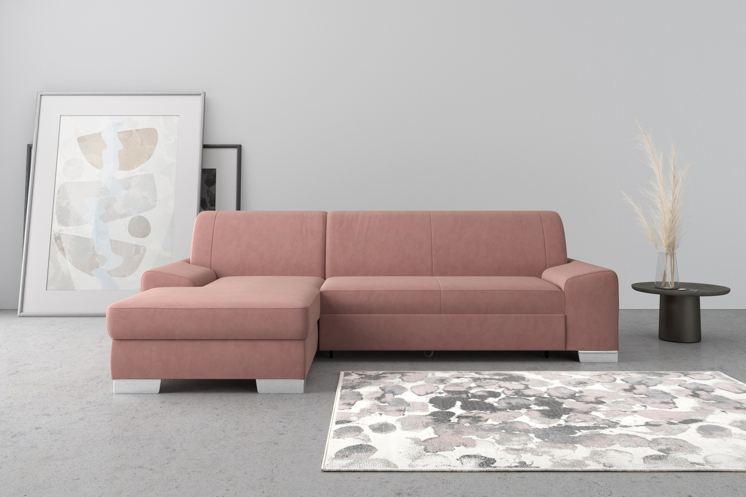 DOMO collection Ecksofa »Anzio L-Form«, wahlweise mit Bettfunktion und Federkern