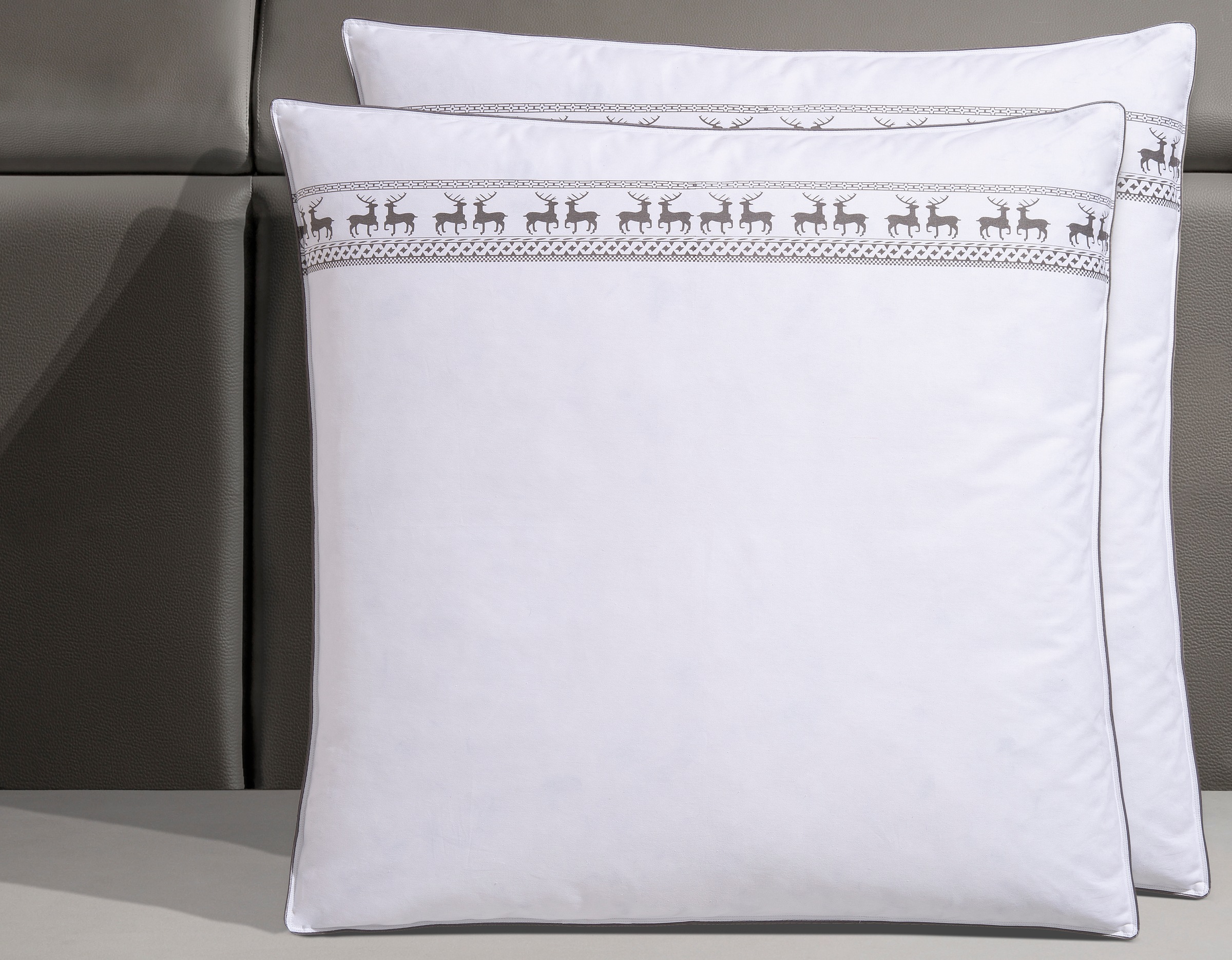 Älgdröm Federkopfkissen »Sorsele Kopfkissen 40x80cm oder 80x80 cm, 2-tlg«, Füllung: 90% Federn & 10% Daunen, Bezug: Baumwolle, (2 St.), Kissen im Spar-Set, Made in Germany