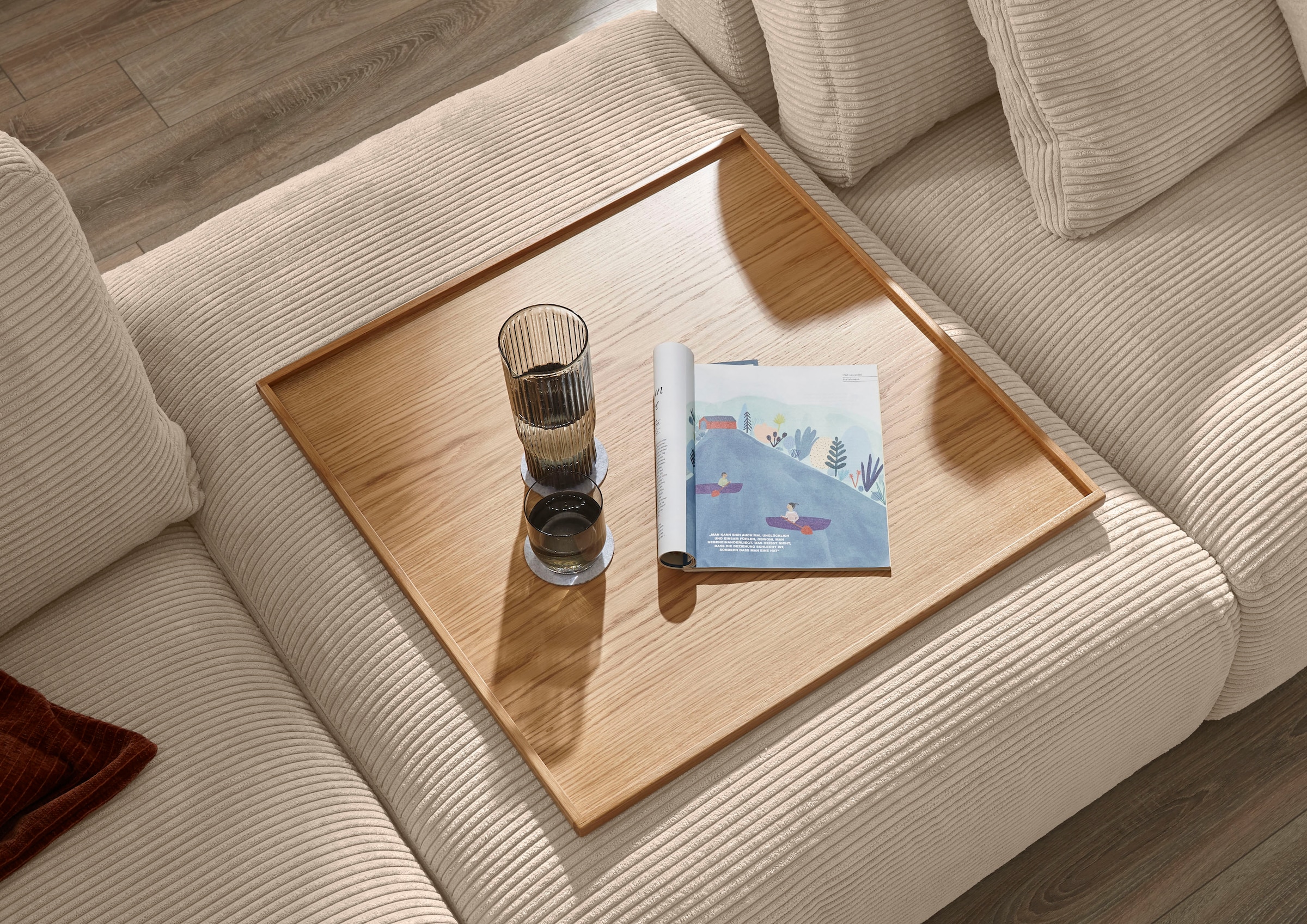 Musterring Wohnlandschaft »Lucia U-Form«, Cord-Bezug, inklusive Kopfstütze, Gesamtbreite 524 cm