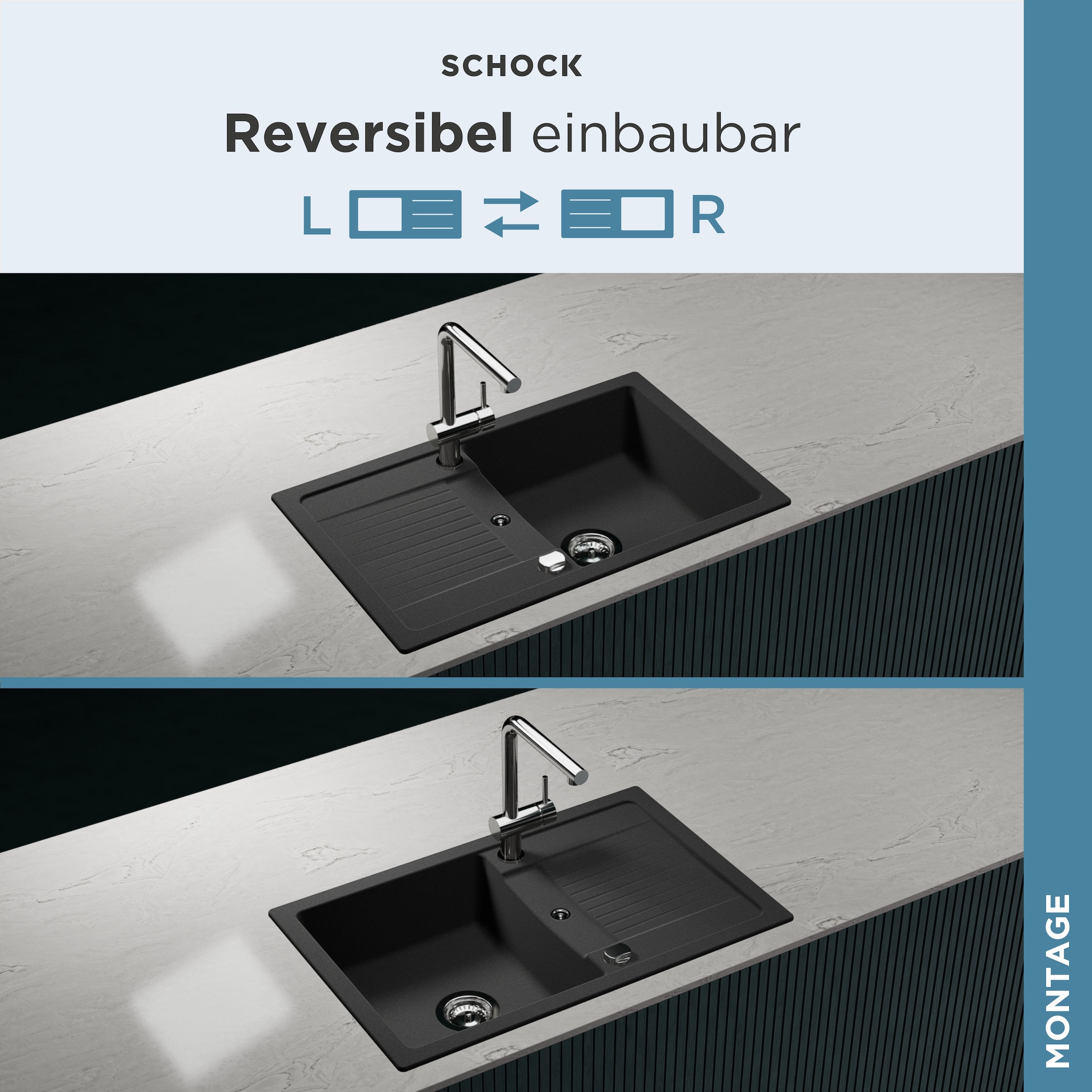 Schock Granitspüle »Lima D-100S« 78/50 cm, Auflagespüle