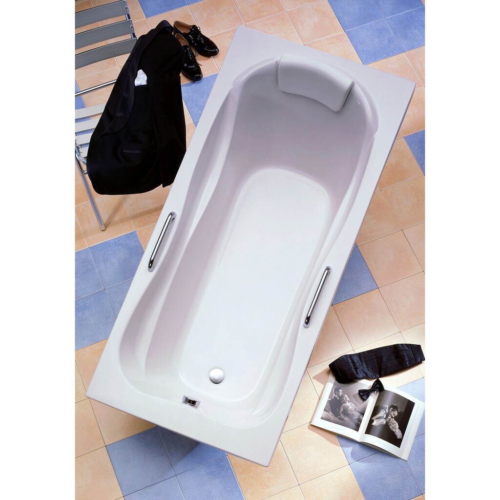 OTTOFOND Badewanne »Jamaica«, (5 tlg.), mit Fußgestell, Ablaufgarnitur, Nackenkissen und Griffe