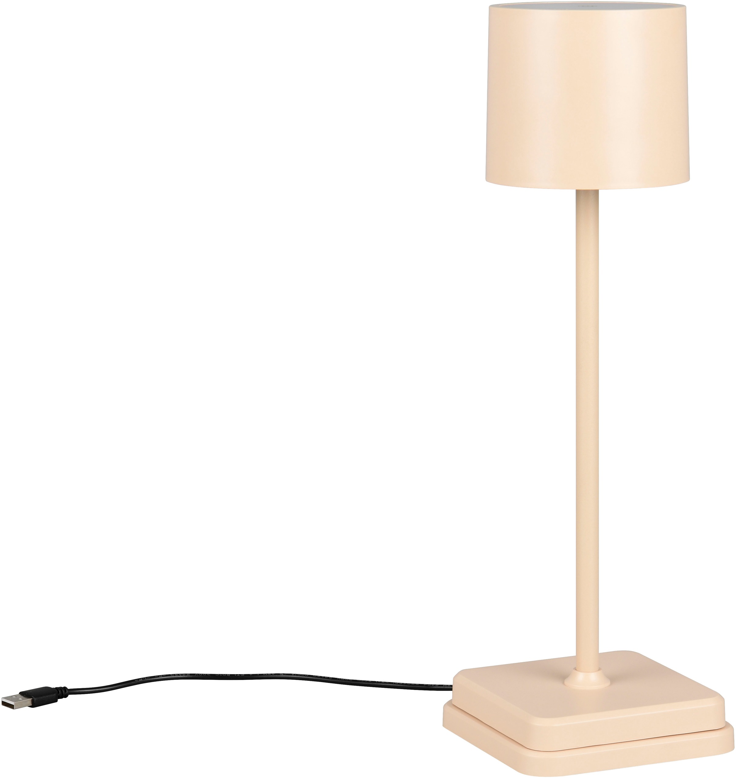 REALITY Leuchten LED Außen-Tischleuchte »Fernandez«, LED fest integriert, dimmbar, Lichtfarbe einstellbar, USB Ladestation