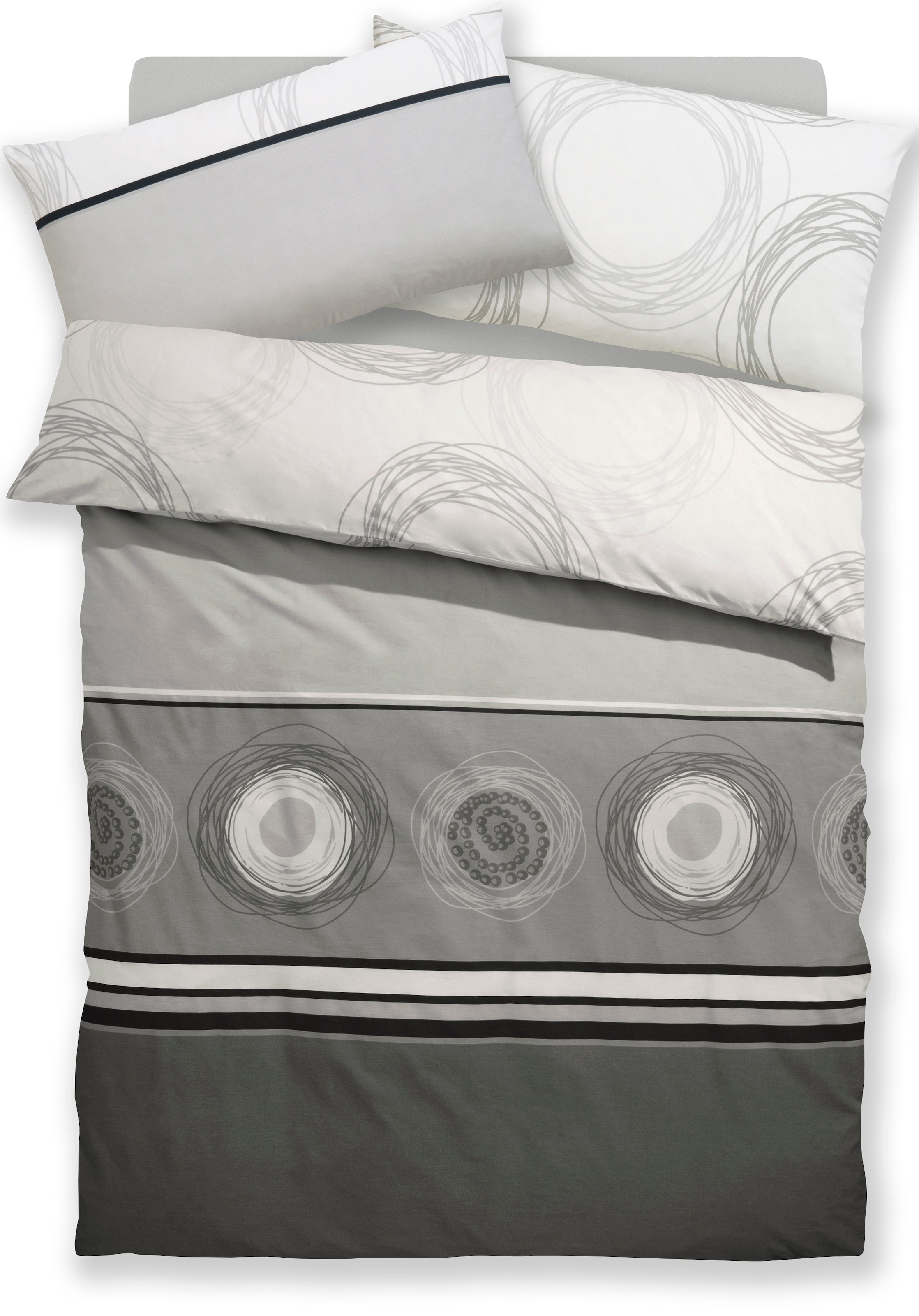 BIERBAUM Bettwäsche »Florielle« 2 Stk. in Gr. 135x200 oder 155x220 cm, 100% Baumwolle, Kreise