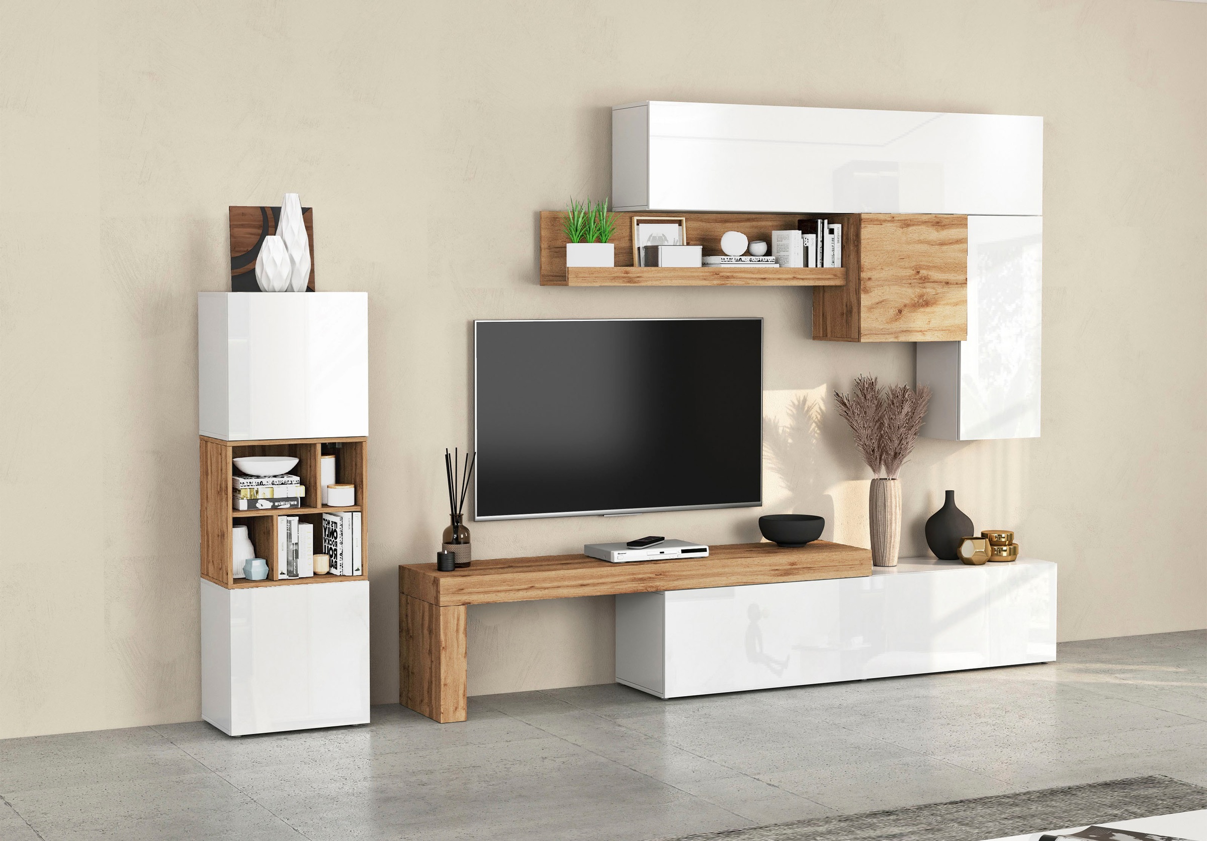INOSIGN Wohnwand »Chronos Wohnwand, Medienwand, 8-er set« Set, 8 Stk. tlg. günstig online kaufen