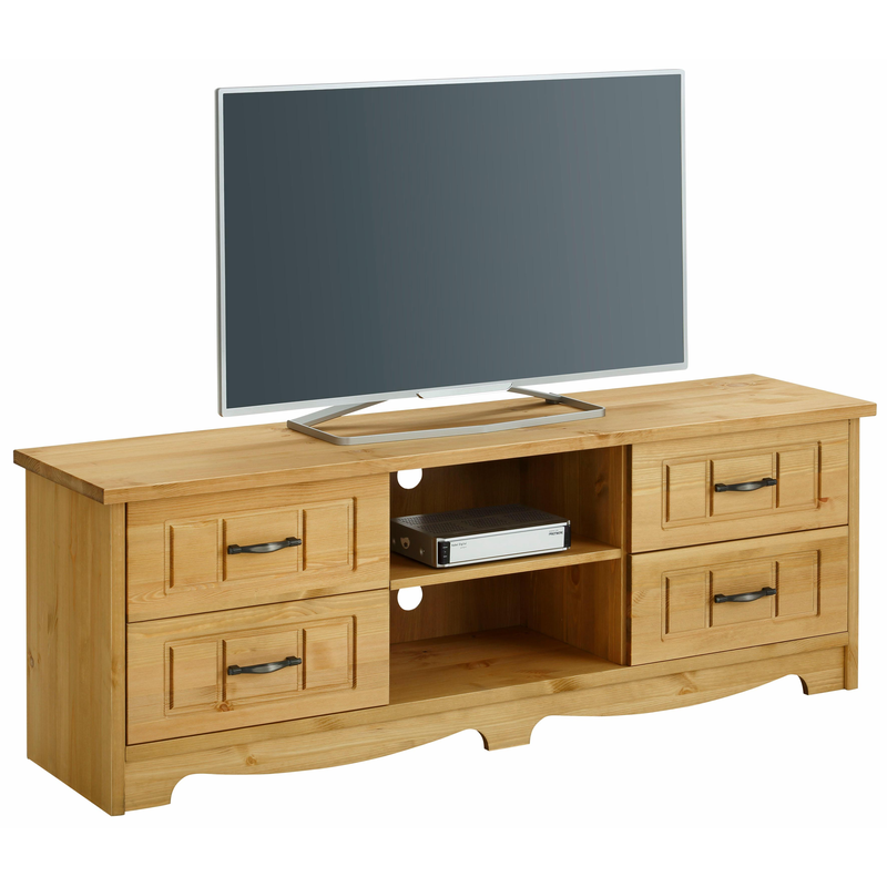 HOME AFFAIRE Lowboard »Trinidad« Kommode, Breite 148 cm, mit 4 Schubladen natur/geölt