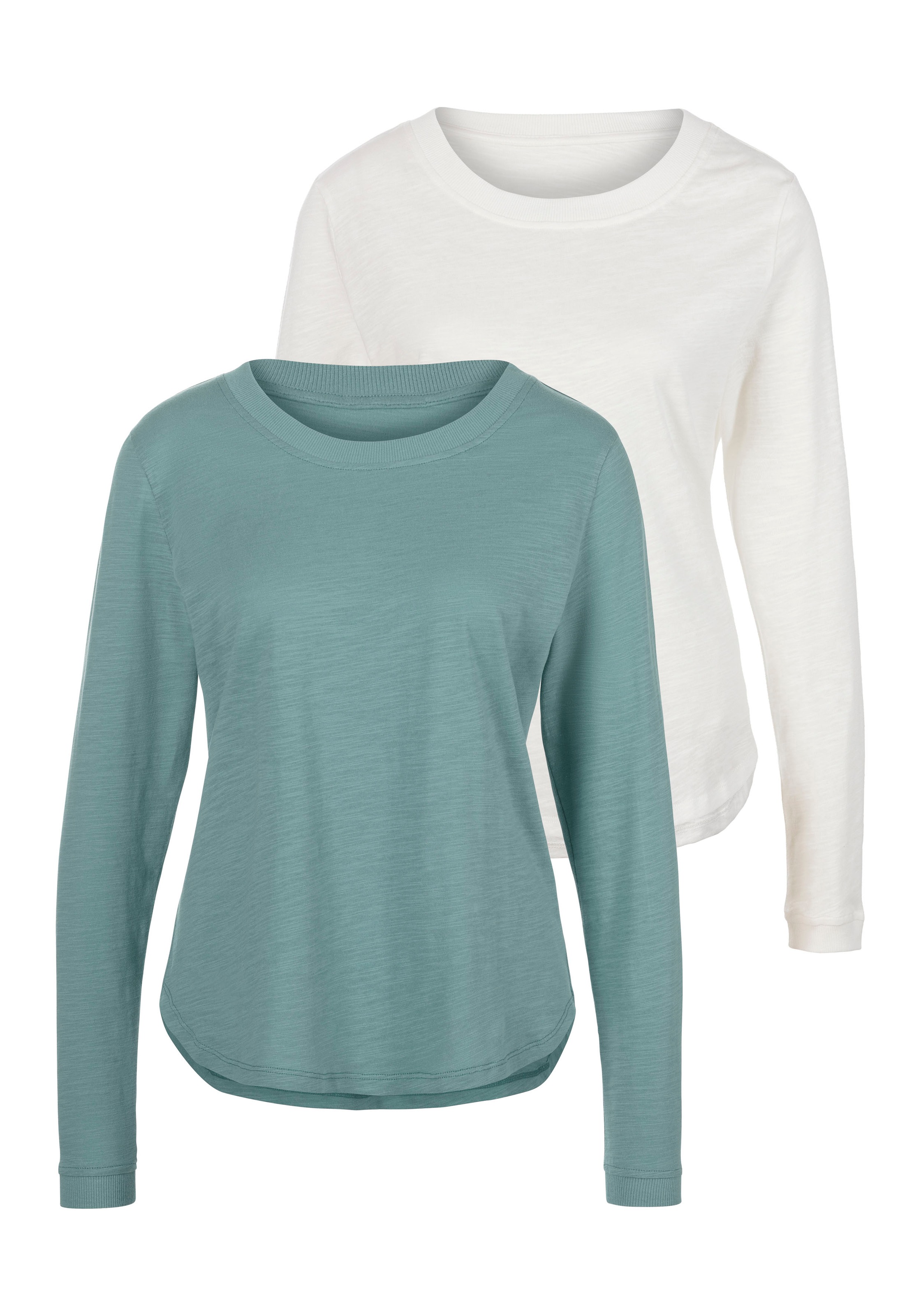 Vivance Langarmshirt, (Packung, 2er-Pack), mit breiten Rippbündchen kaufen