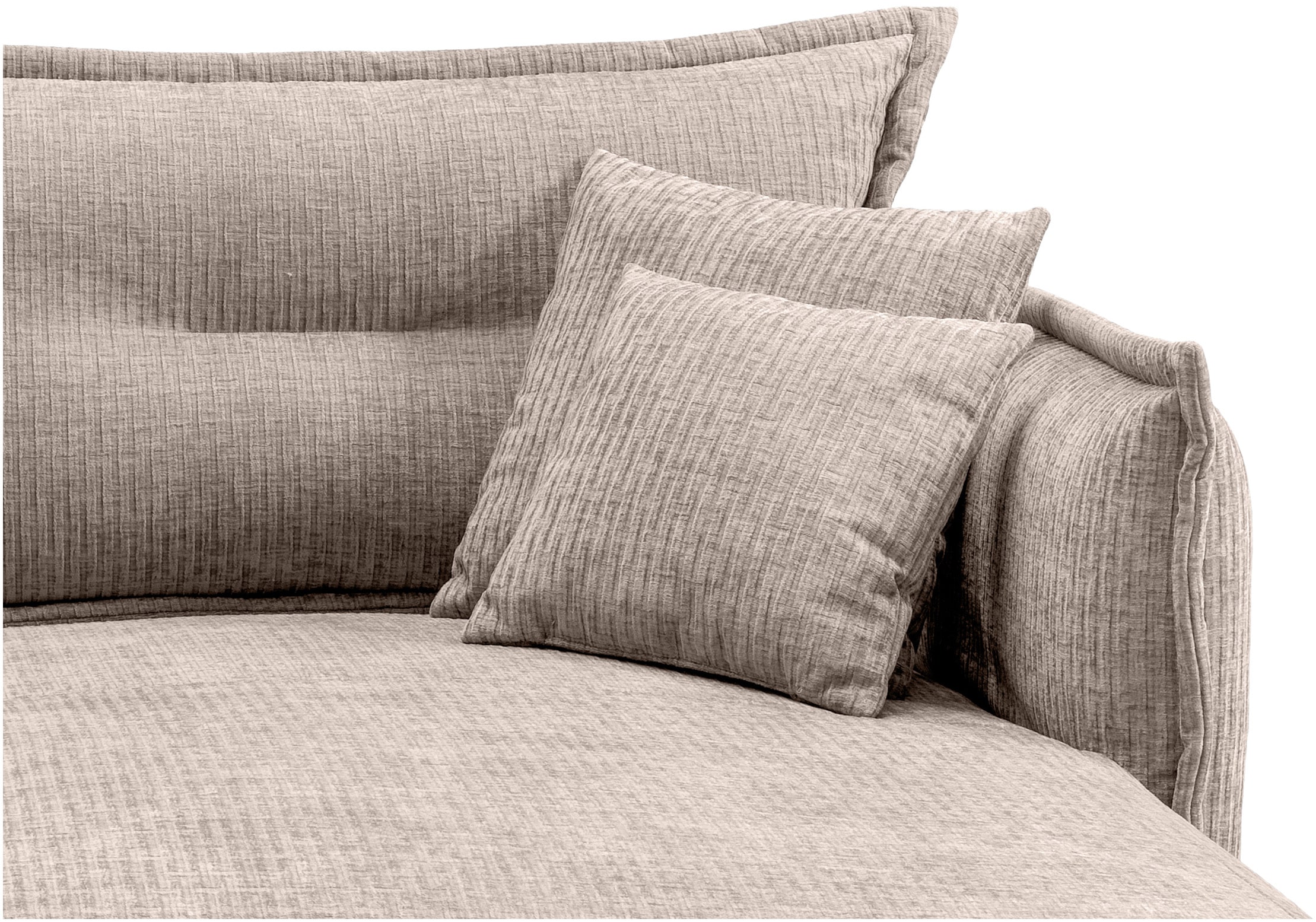 INOSIGN Ecksofa »Lazio modern und bequem, schmale Armlehnen, tolle Detailverarbeitung«, zwei verschiedene Fußfarben wählbar