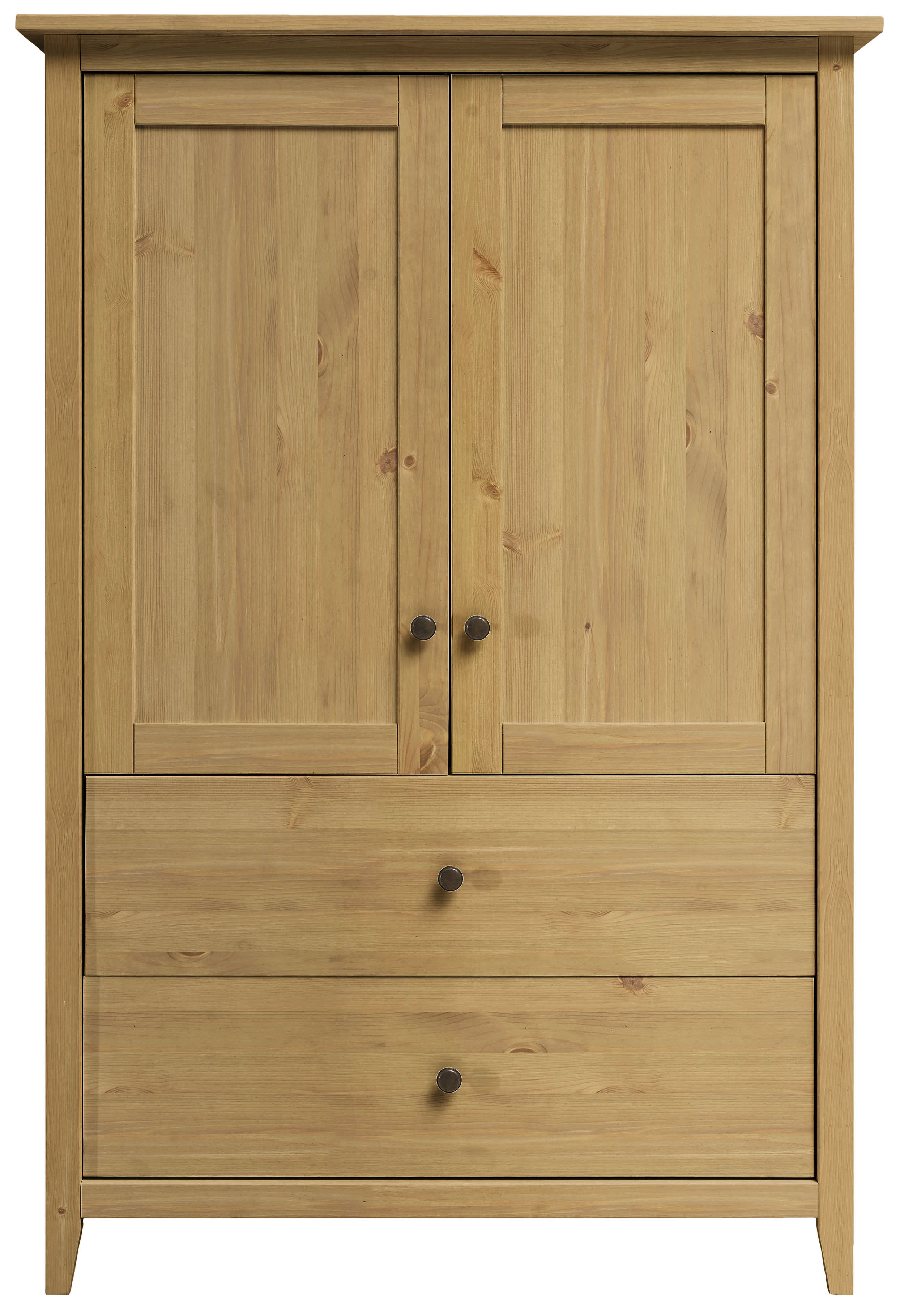 Wohnglücklich Highboard „Solvita“, Kommode, Schrank, Anrichte, Kiefer massiv, Breite 101 cm, Landhaus, Gebeizt geölt B/H/T: 101 cm x 150 cm x 40 cm