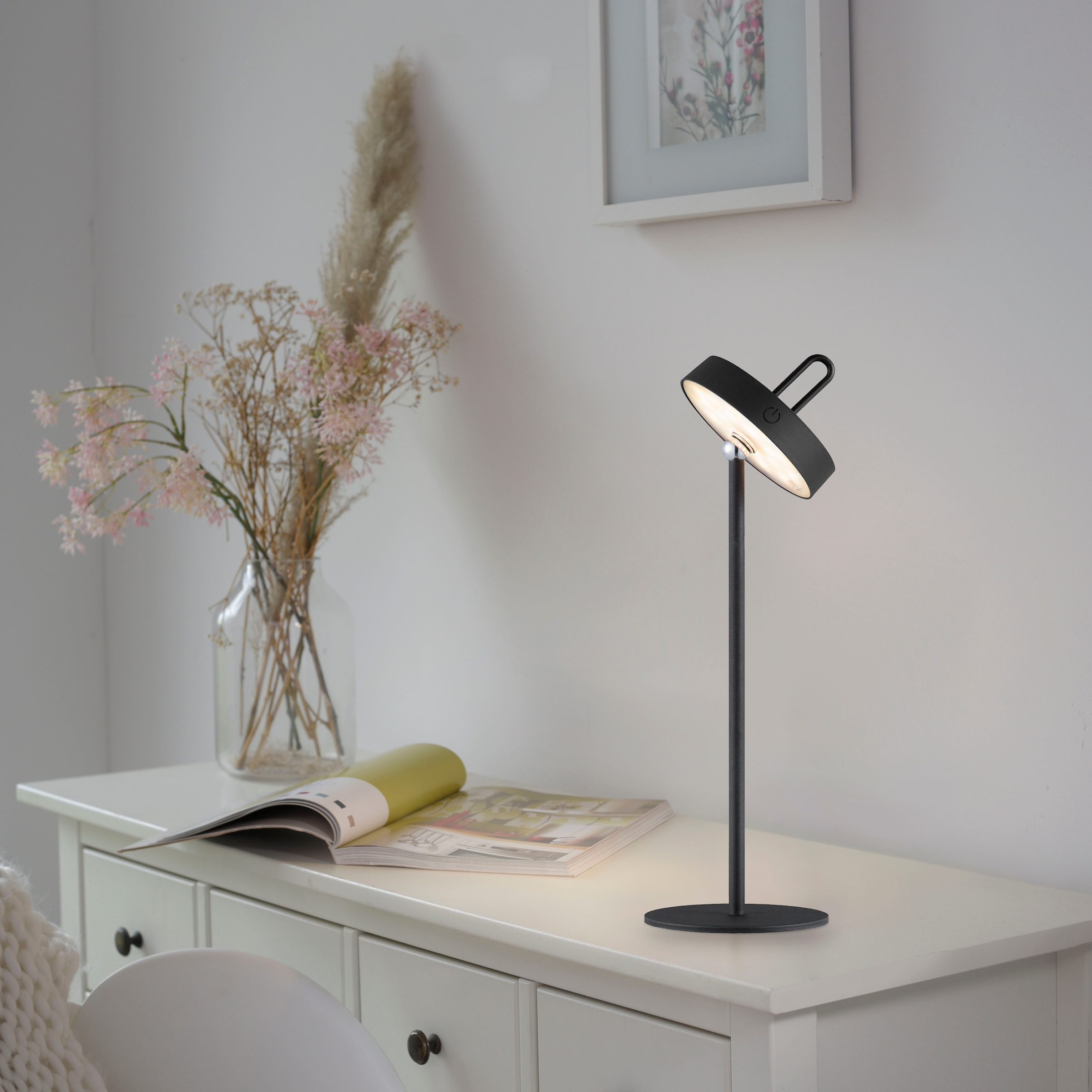 JUST LIGHT Tischleuchte »AMAG«, 1 flammig, Leuchtmittel LED-Modul | LED fest integriert, Akkuleuchte