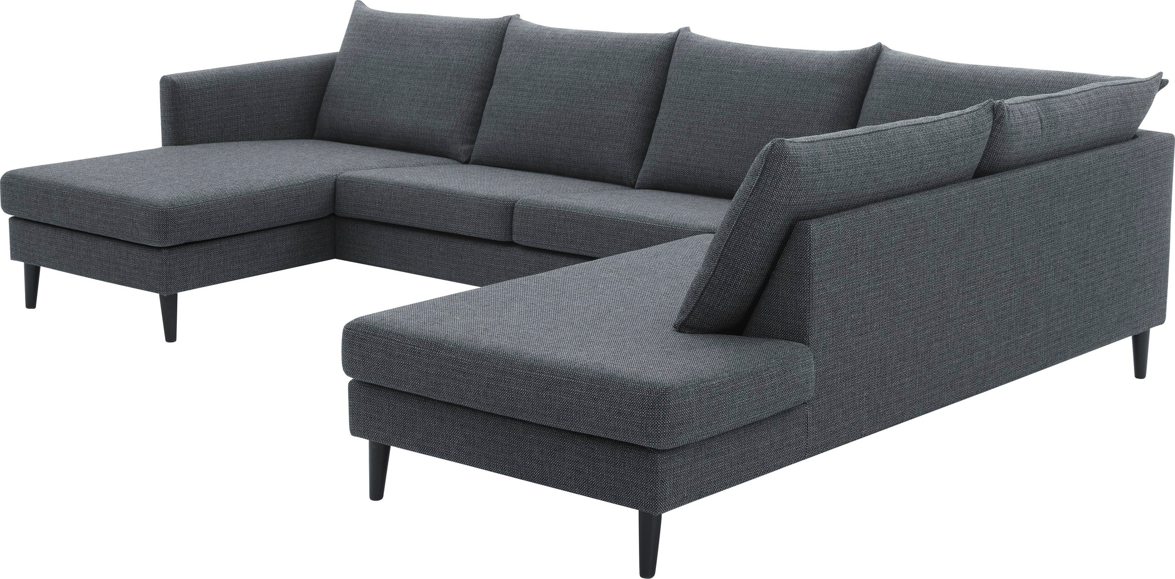 ATLANTIC home collection Wohnlandschaft »Rekvik U-Form« mit Wellenunterfederung, mit Massivholzfüßen