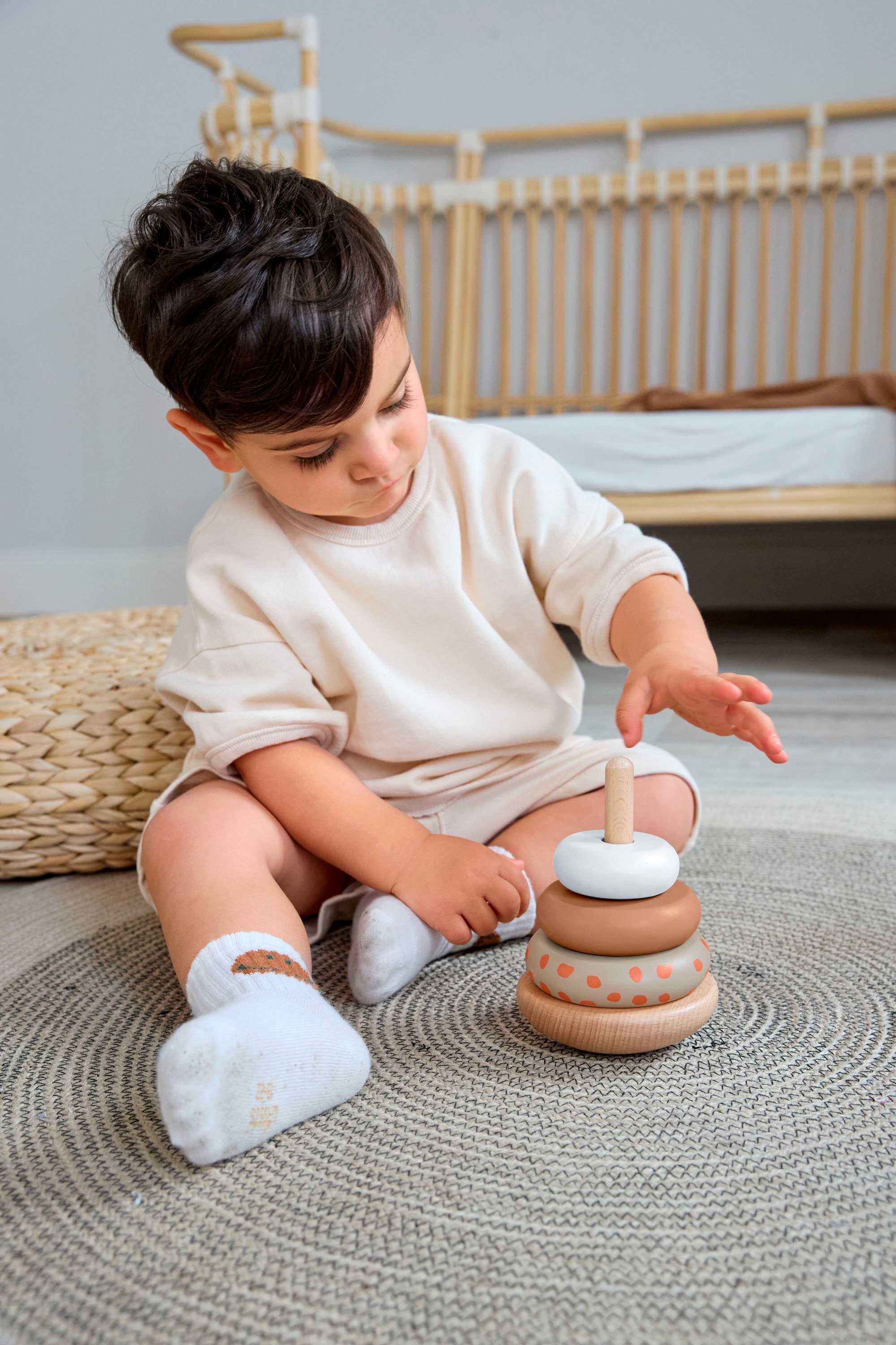 LÄSSIG Stapelspielzeug »Stapelringturm Wood Little Mateys«, FSC® - schützt Wald - weltweit
