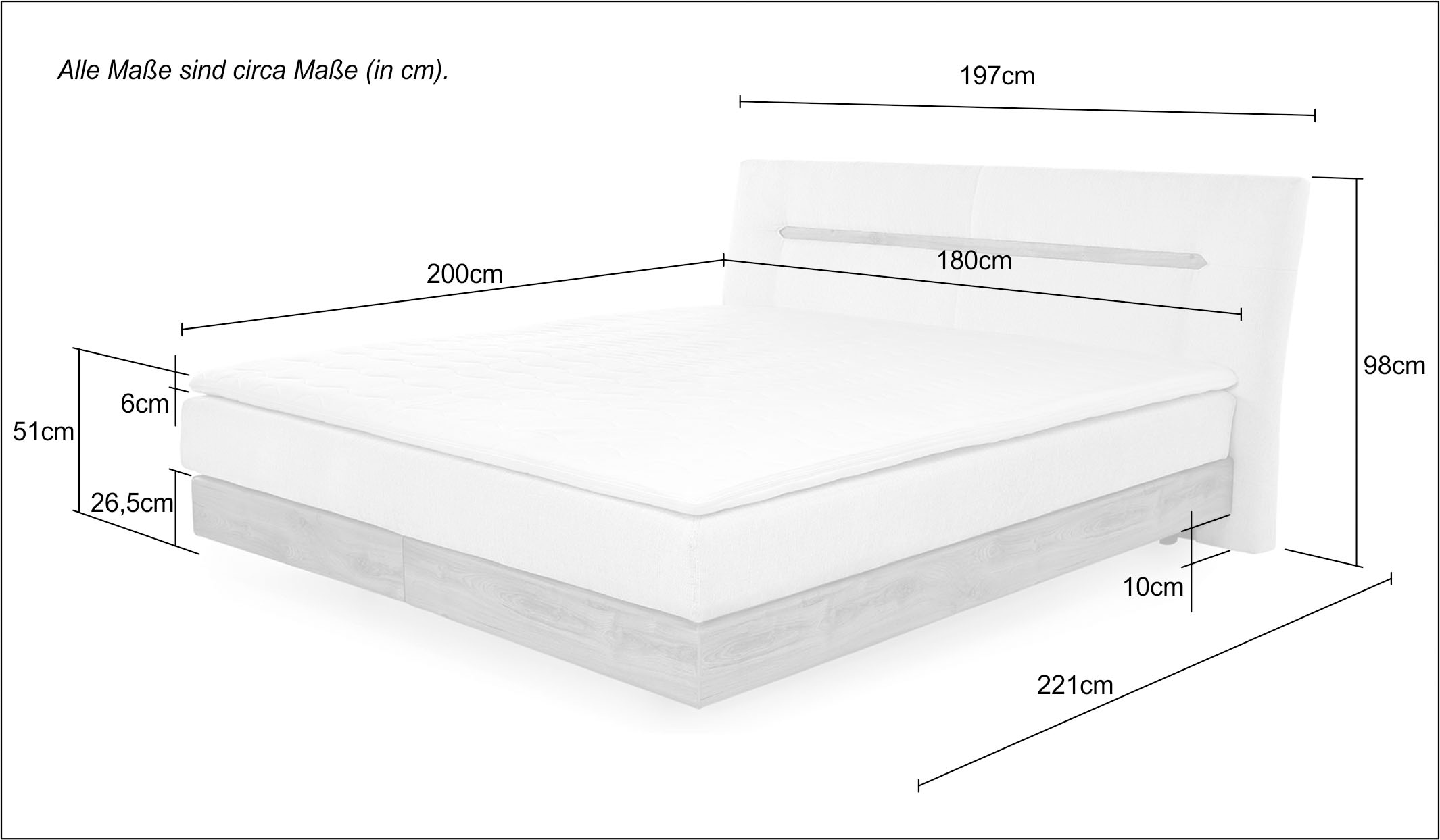 7. Bild von Jockenhöfer Gruppe Boxspringbett »Hetty«, schwebende Optik, 7-Zonen-Matratze, Topper, mehrere Härtegrade wählbar