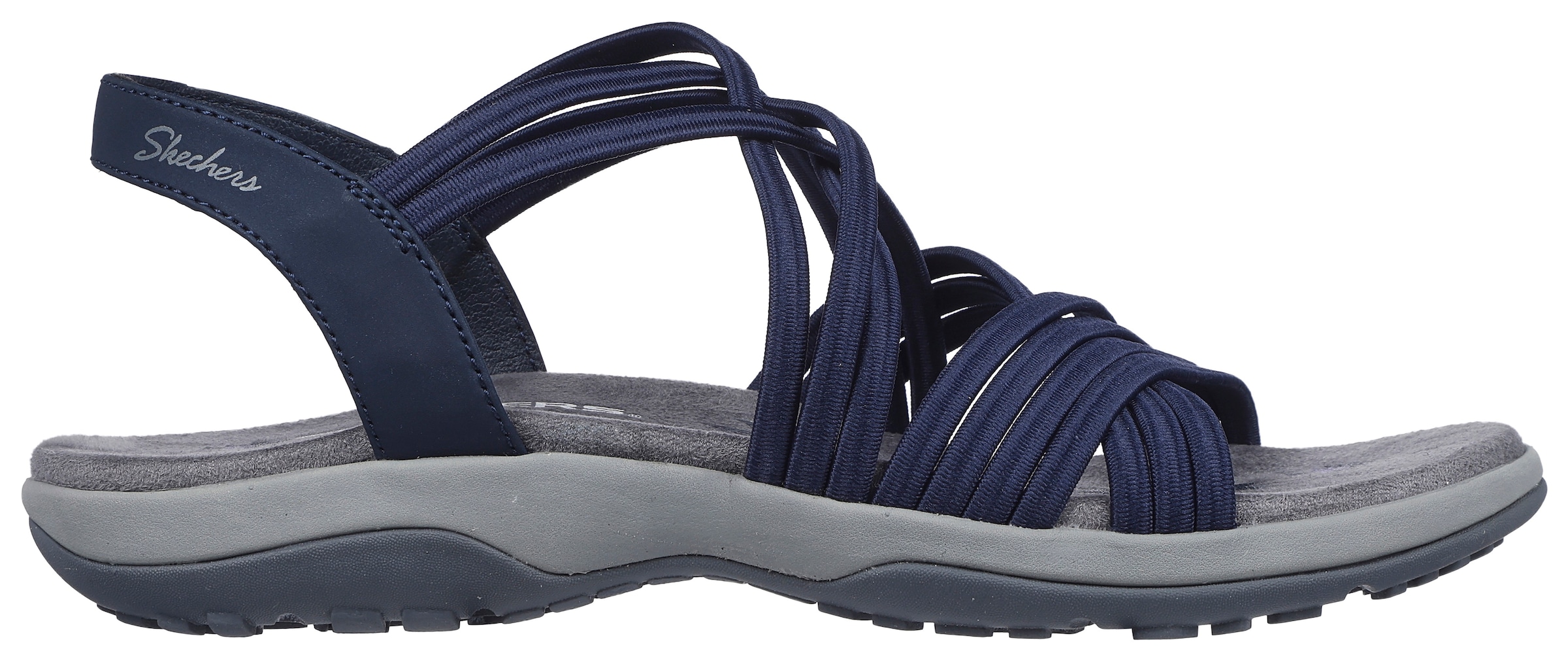 Skechers Sandale »REGGAE SLIM-SUNNYSIDE«, Sommerschuh, Sandalette, Keilabsatz, mit Skechers Memory Foam