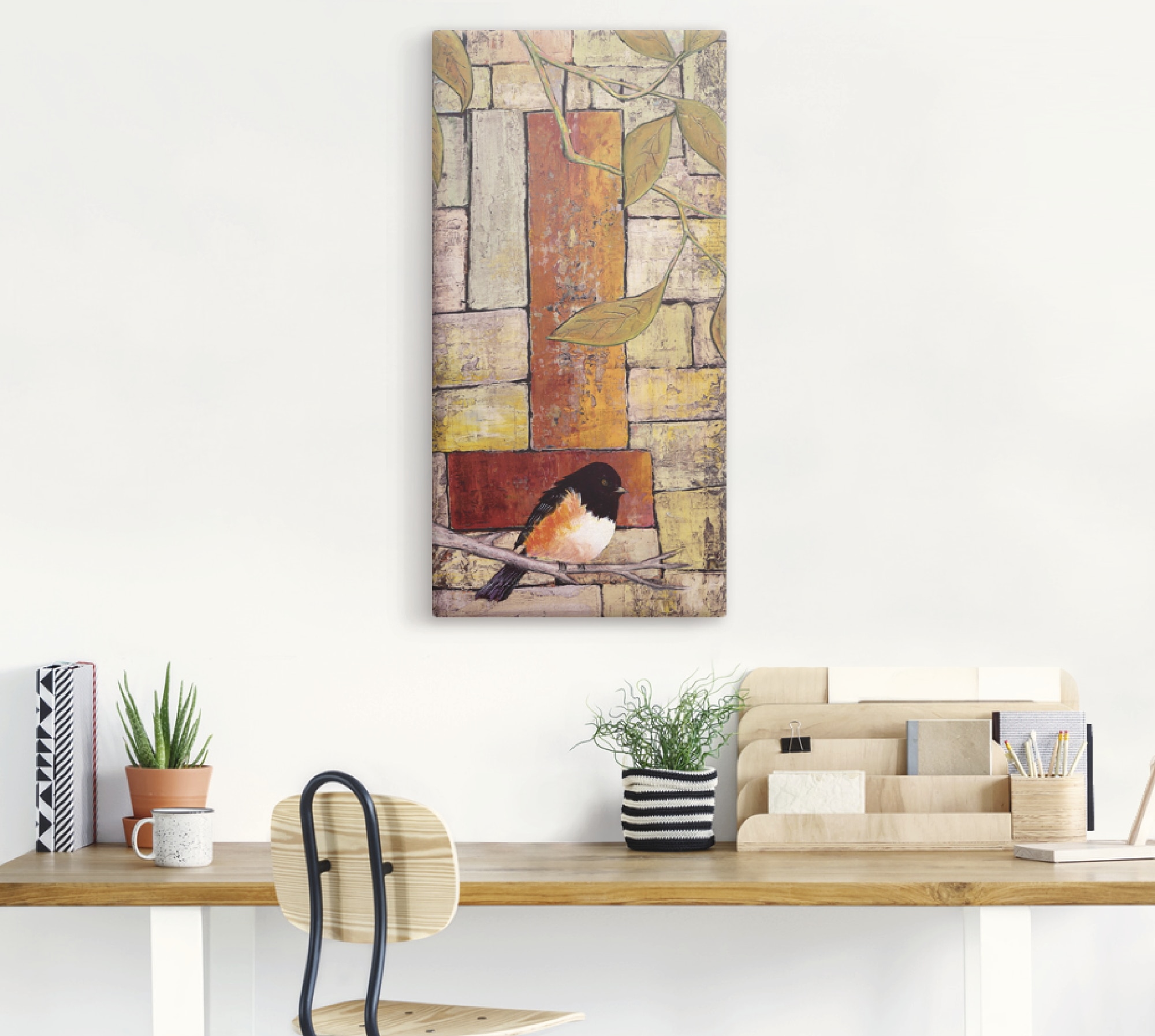 Artland Wandbild »Vogel auf einem Ast I«, Vögel, (1 St.), als Leinwandbild in verschied. Größen