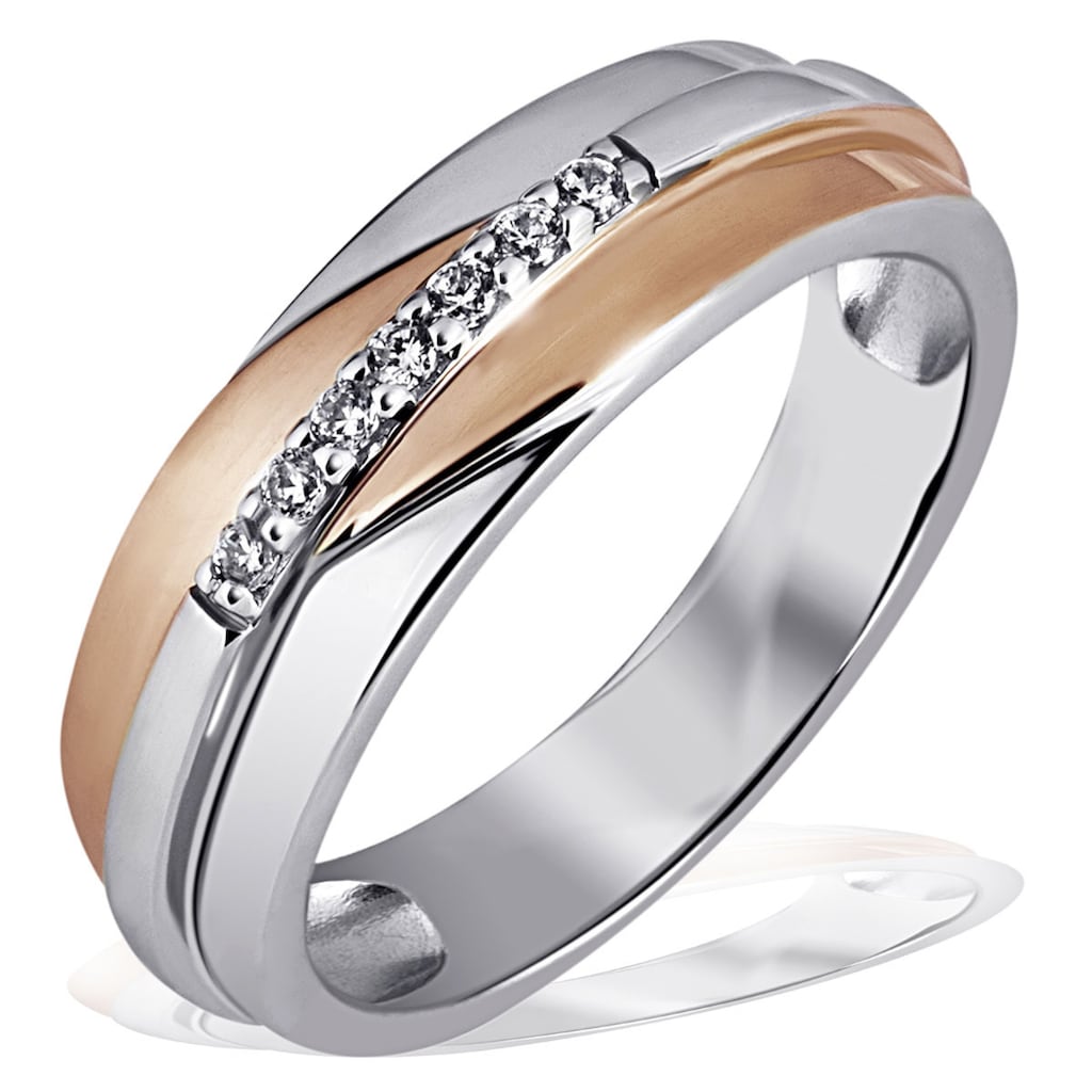 goldmaid Silberring 925 Sterlingsilber 7 Zirkonia weiss