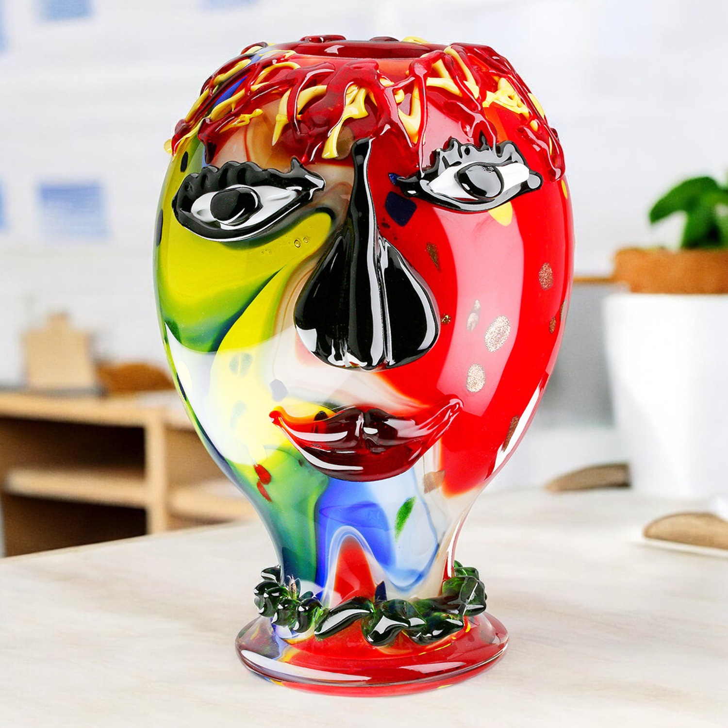 Casablanca by Gilde Tischvase »Gesichtsvaseb Andrew, mehrfarbig H.29 cm«, (1 St.)