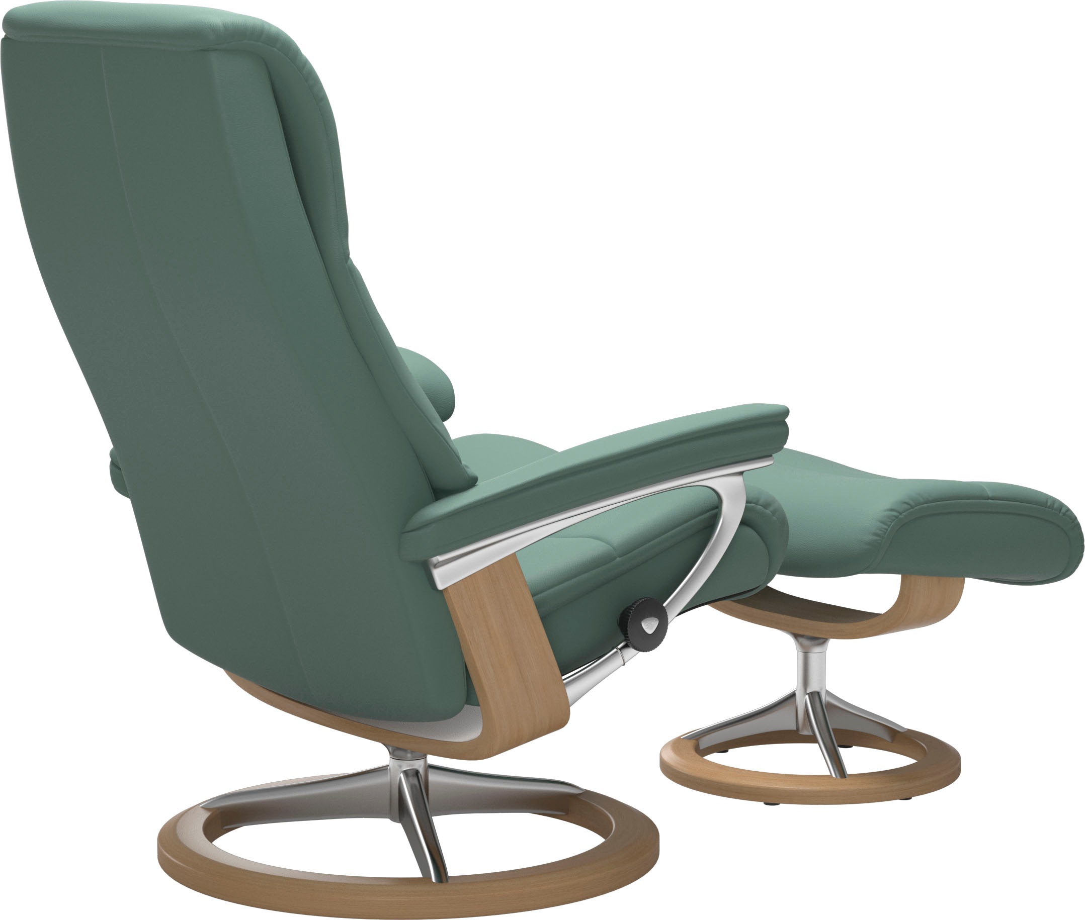 Stressless® Relaxsessel »View«, (Set, Relaxsessel mit Hocker), mit Signature Base, Größe S,Gestell Eiche
