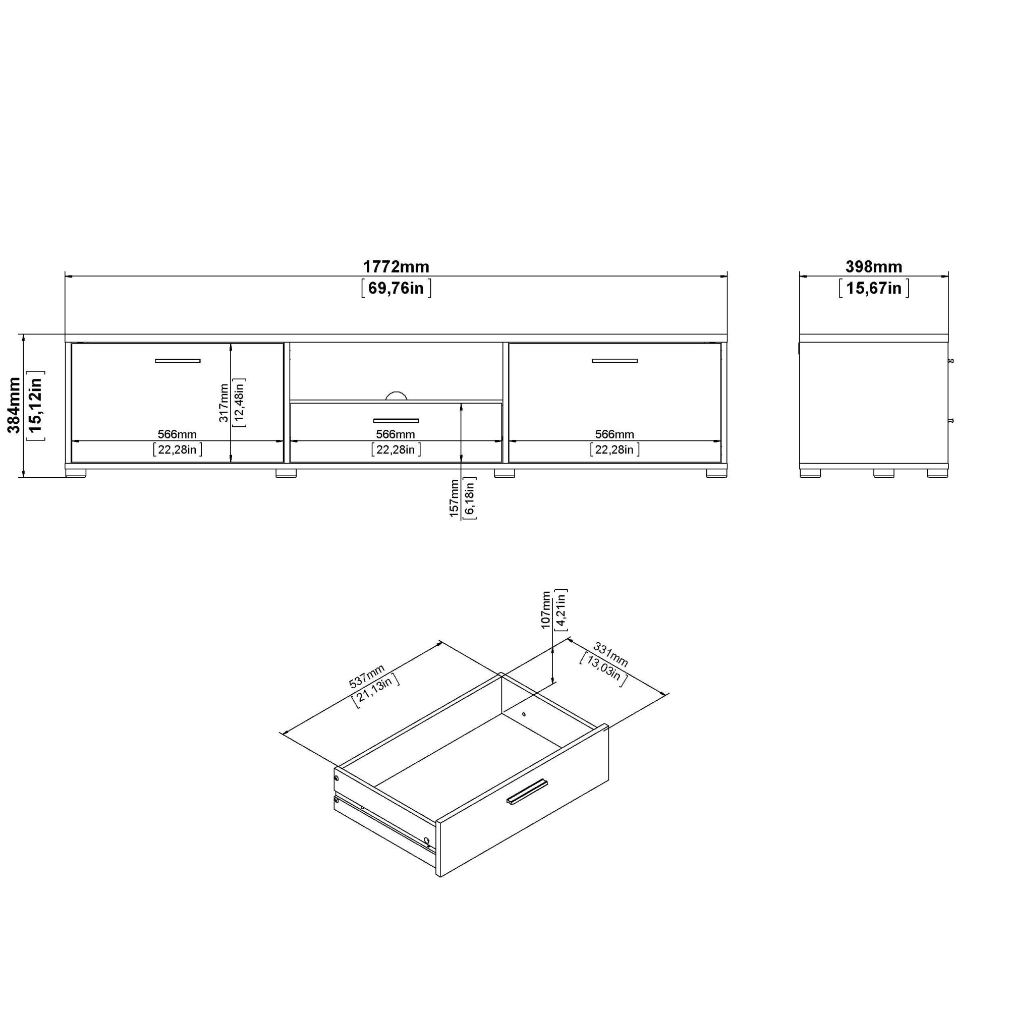 INOSIGN TV-Board »Media TV-Möbel, TV Schrank, Mediaboard, Lowboard«, TV-Kommode, wahlweise Breite 147 oder 177 cm