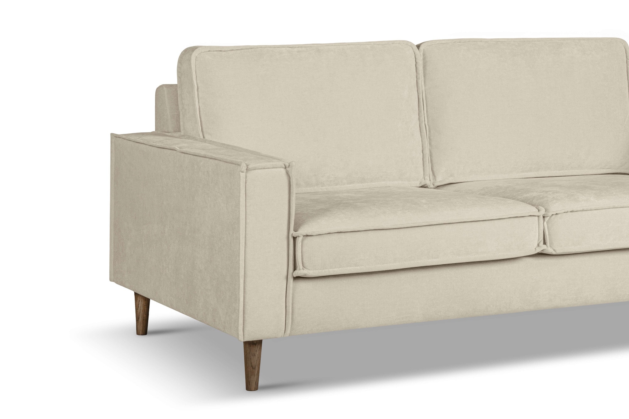 Home affaire 2-Sitzer »Pinto Skandi, 166 cm, Chenille, Struktur« mit Keder, Massivholzfüße Eiche geräuchert, Wellenunterfederung