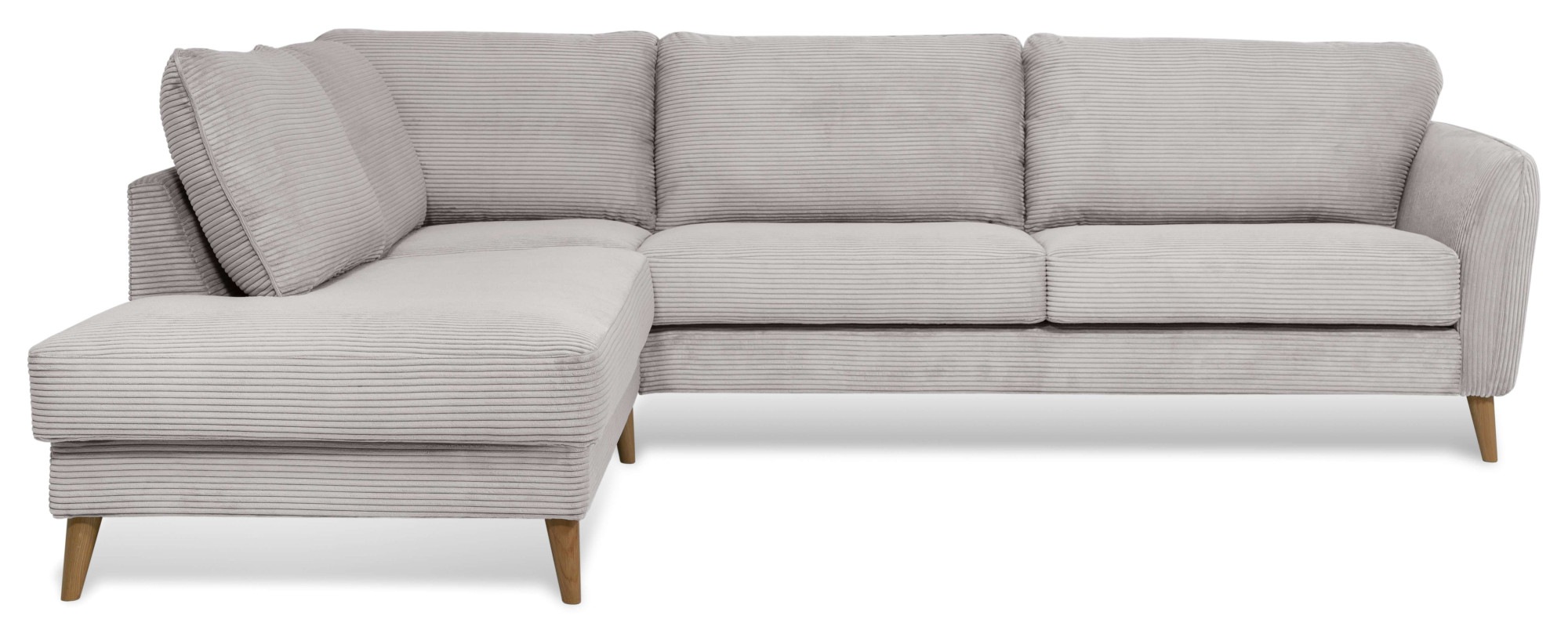 Home affaire Ecksofa »MARSEILLE 278/202 cm, L-Form, Ottom. rechts/links«, Massivholzbeine aus Eiche, in verschieden Bezügen und Farbvarianten