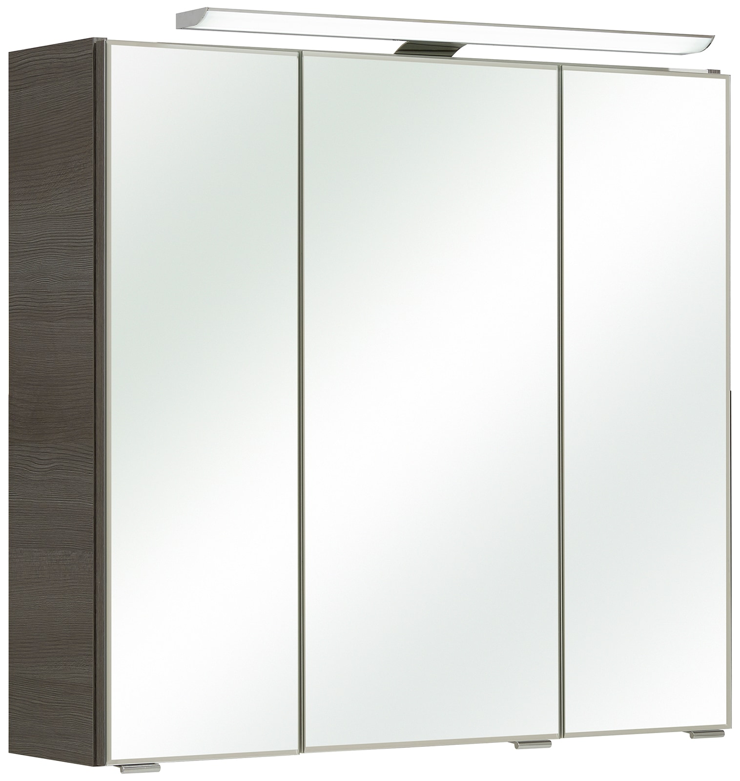 Saphir Badmöbel-Set »Trentino 2-teilig Glas-Waschtisch, Spiegelschrank mit LED-Leuchte«, (3 St.), Badmöbel-Set 77cm breit, inkl. Türdämpfer, 3 Türen, 2 Auszügen