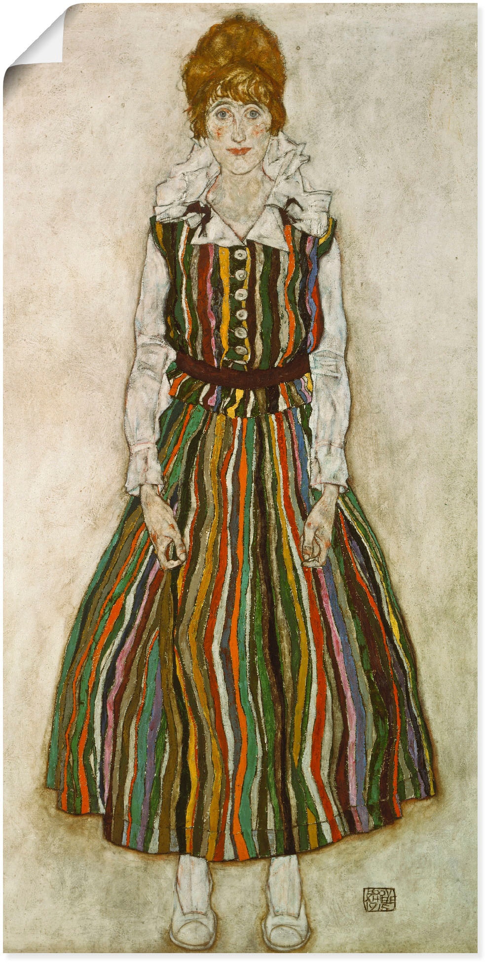 Artland Kunstdruck »Edith Schiele. 1915.«, Frau, (1 St.), als Alubild, Leinwandbild, Wandaufkleber oder Poster in versch. Größen