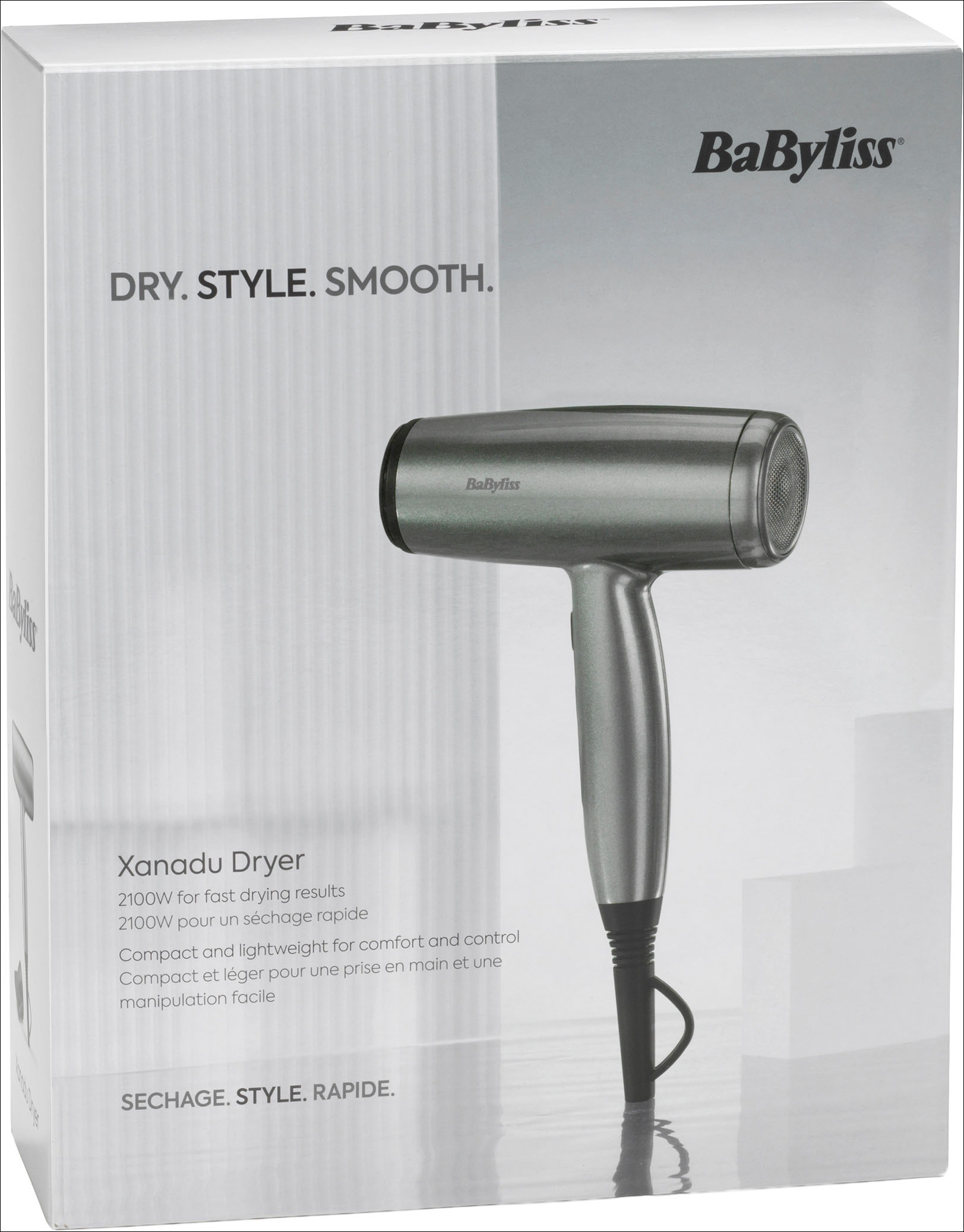 BaByliss Haartrockner »Xanadu Haartrockner, D581DE , kompakter Ionen-Föhn« 2.100 W 1 Aufsätze 2100W, Fön mit 1 Aufsatz, leicht und leistungsstark, kompakt
