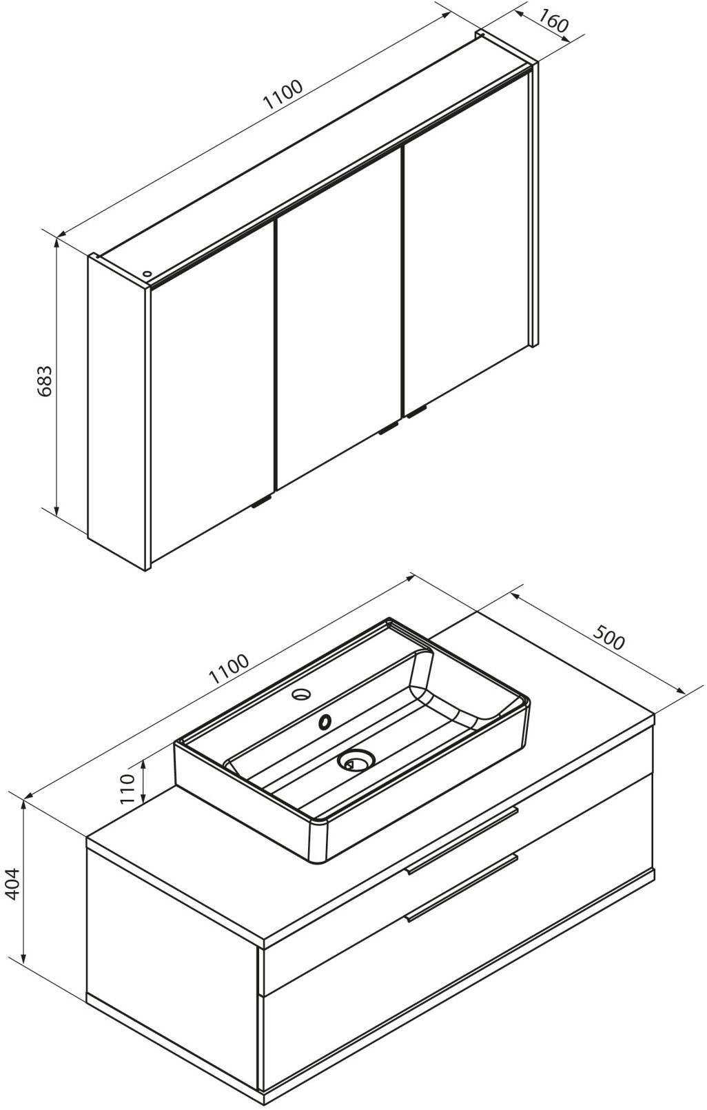 FACKELMANN Badmöbel-Set, (3 St.)