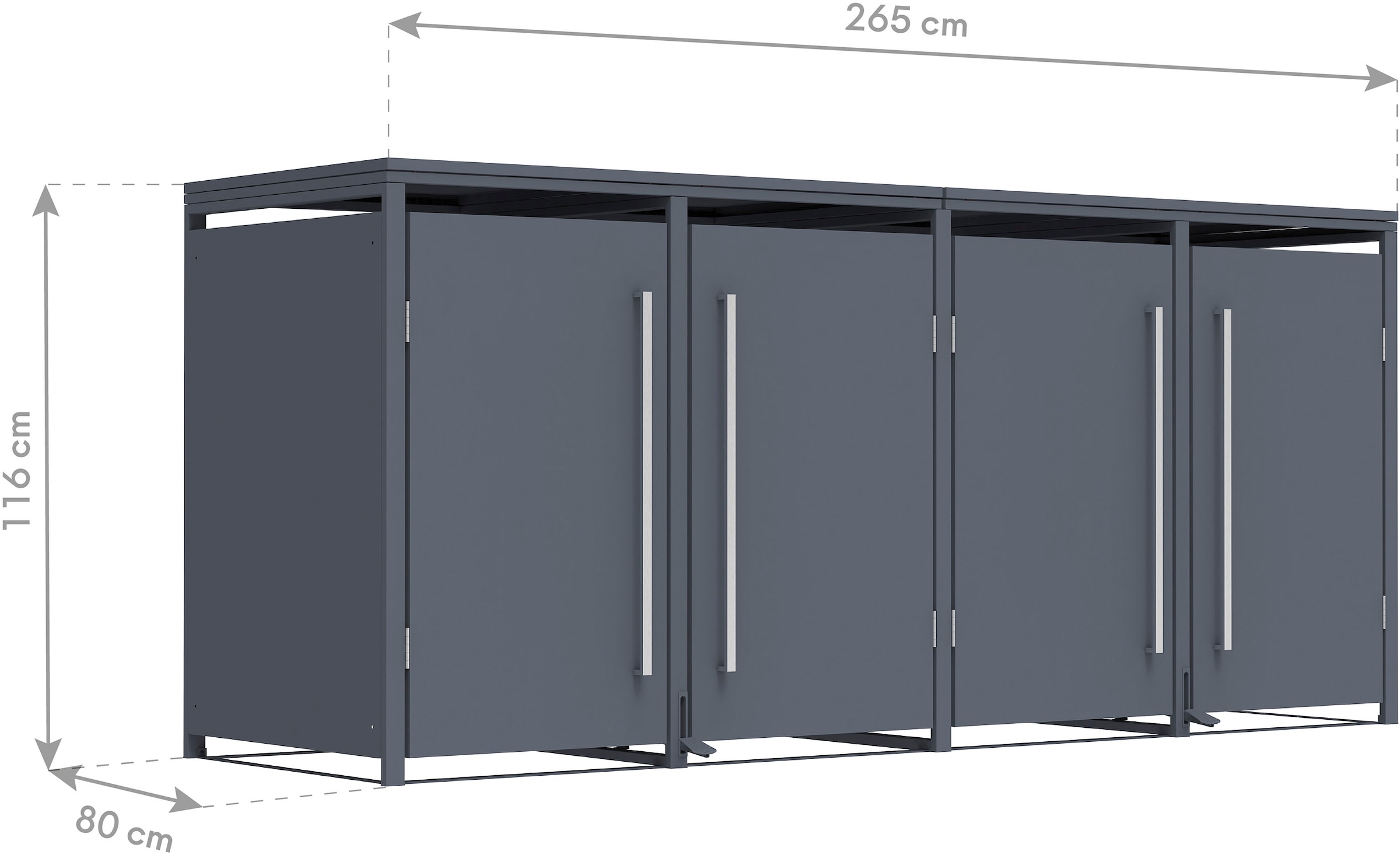 WESTMANN Mülltonnenbox »Pedura 4« BxTxH: 265x80x116 cm, für 4x240 L Mülltonnen