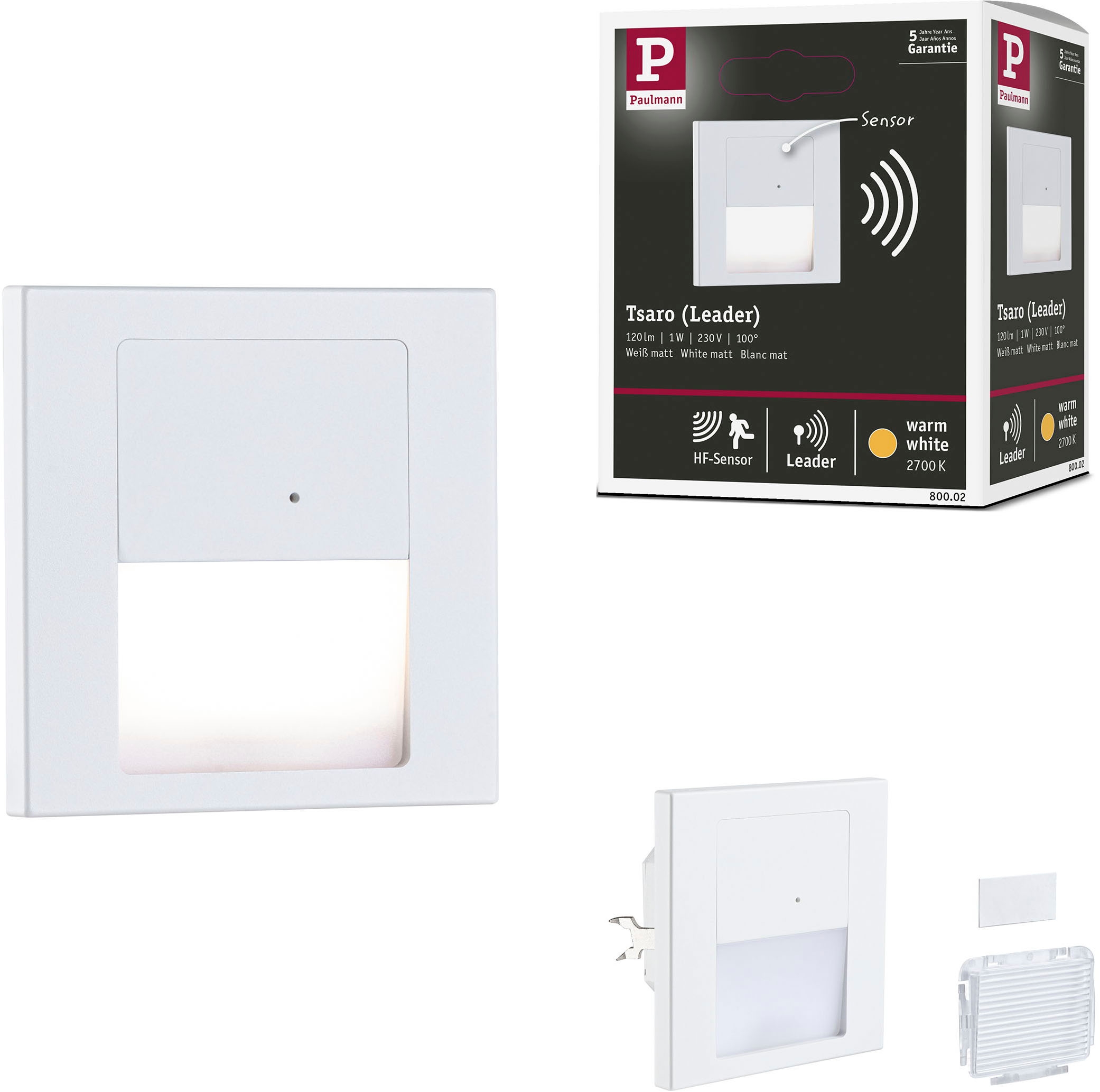Paulmann LED Einbauleuchte »LED Wandeinbauleuchte Tsaro eckig 80x36mm«, 1 f günstig online kaufen