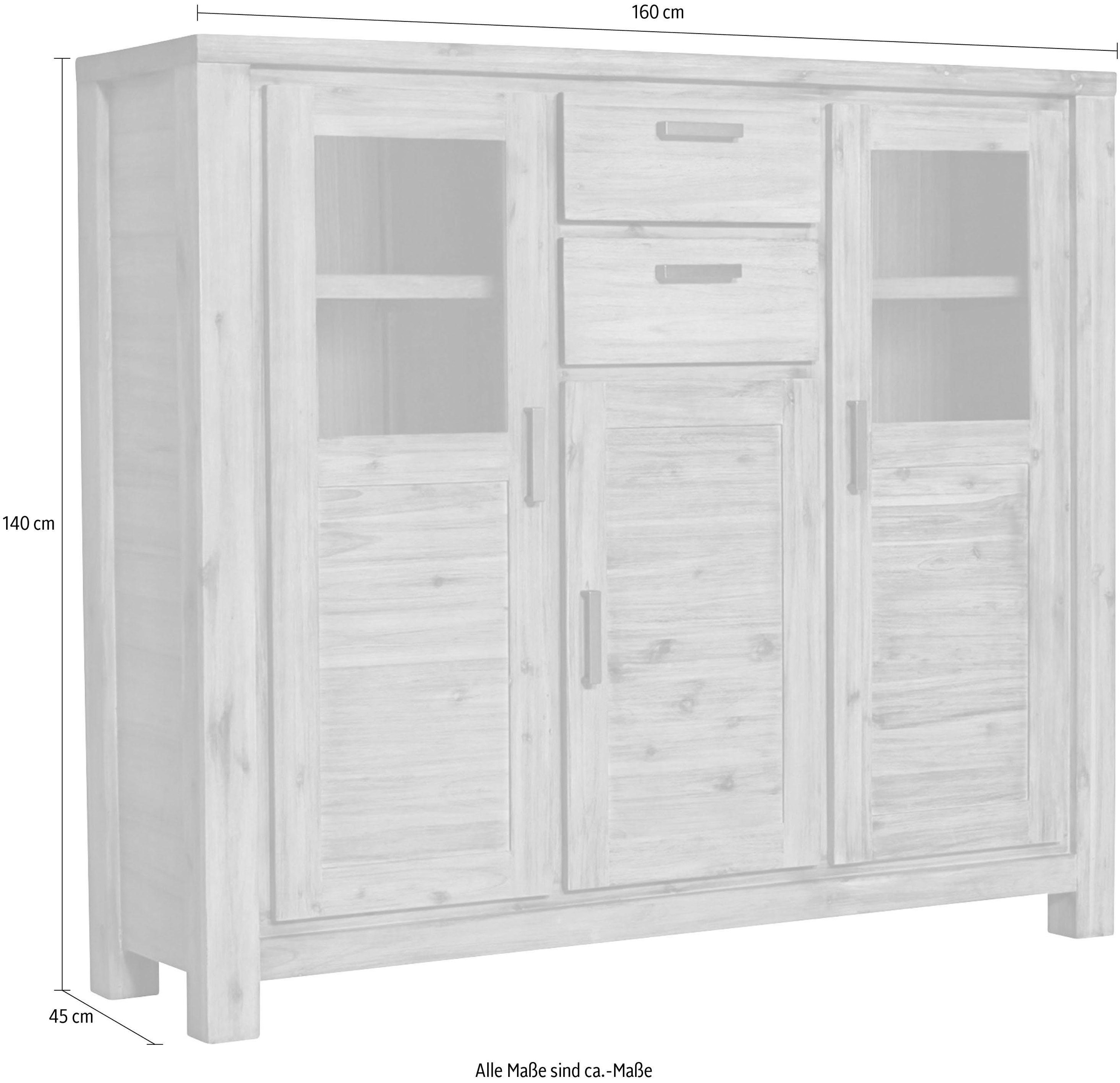 Gutmann Factory Highboard »Tunis«, Vitrine, Höhe 140 cm