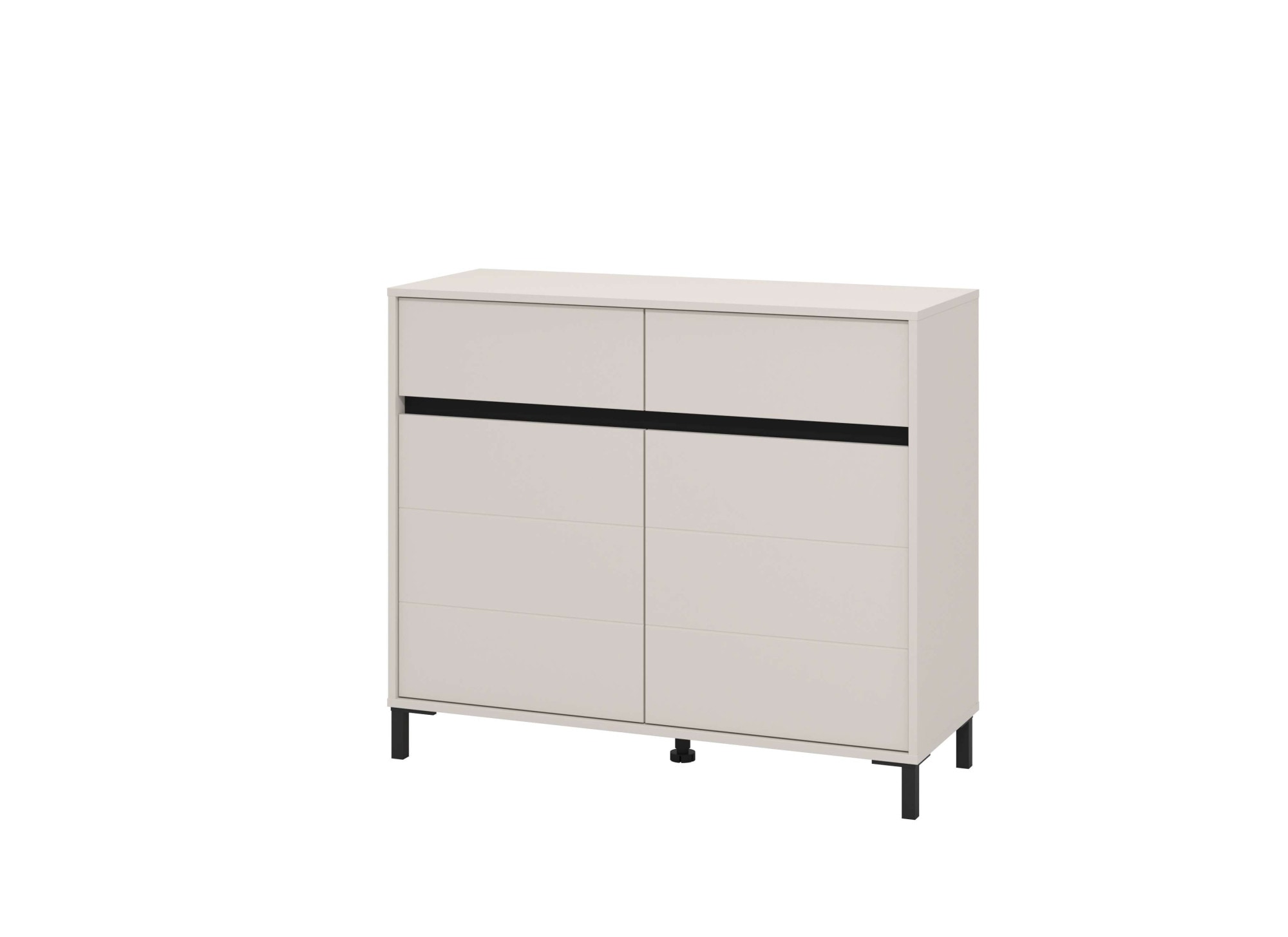 INOSIGN Kommode »Marron für Wohnzimmer, Flur, Schlafzimmer«, Breite 106 cm, mit 2 Schubladen, hinter Türen 4 Fächer
