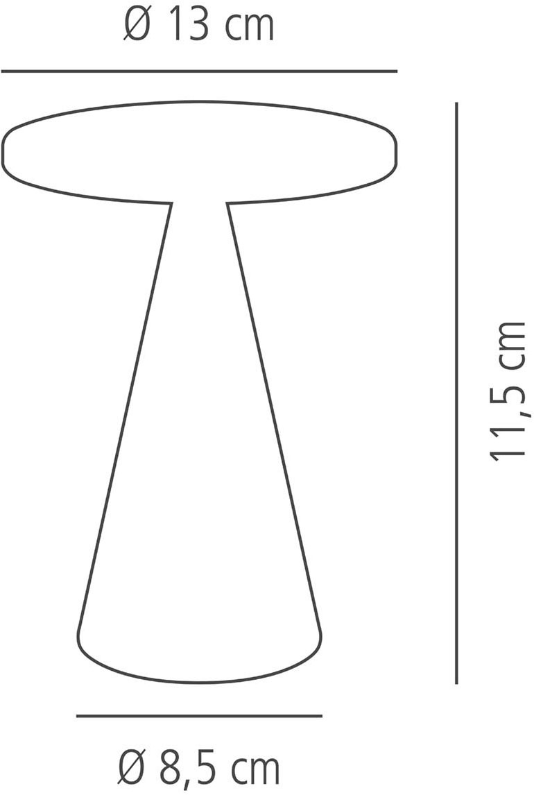 APS LED Tischleuchte »Akku-Tischleuchte "CONE MINI", Höhe 11,5 cm«, 1 flammig, Leuchtmittel LED-Modul | LED fest integriert, inkl. Ladestation, USB-Ladekabel und Fernbedienung