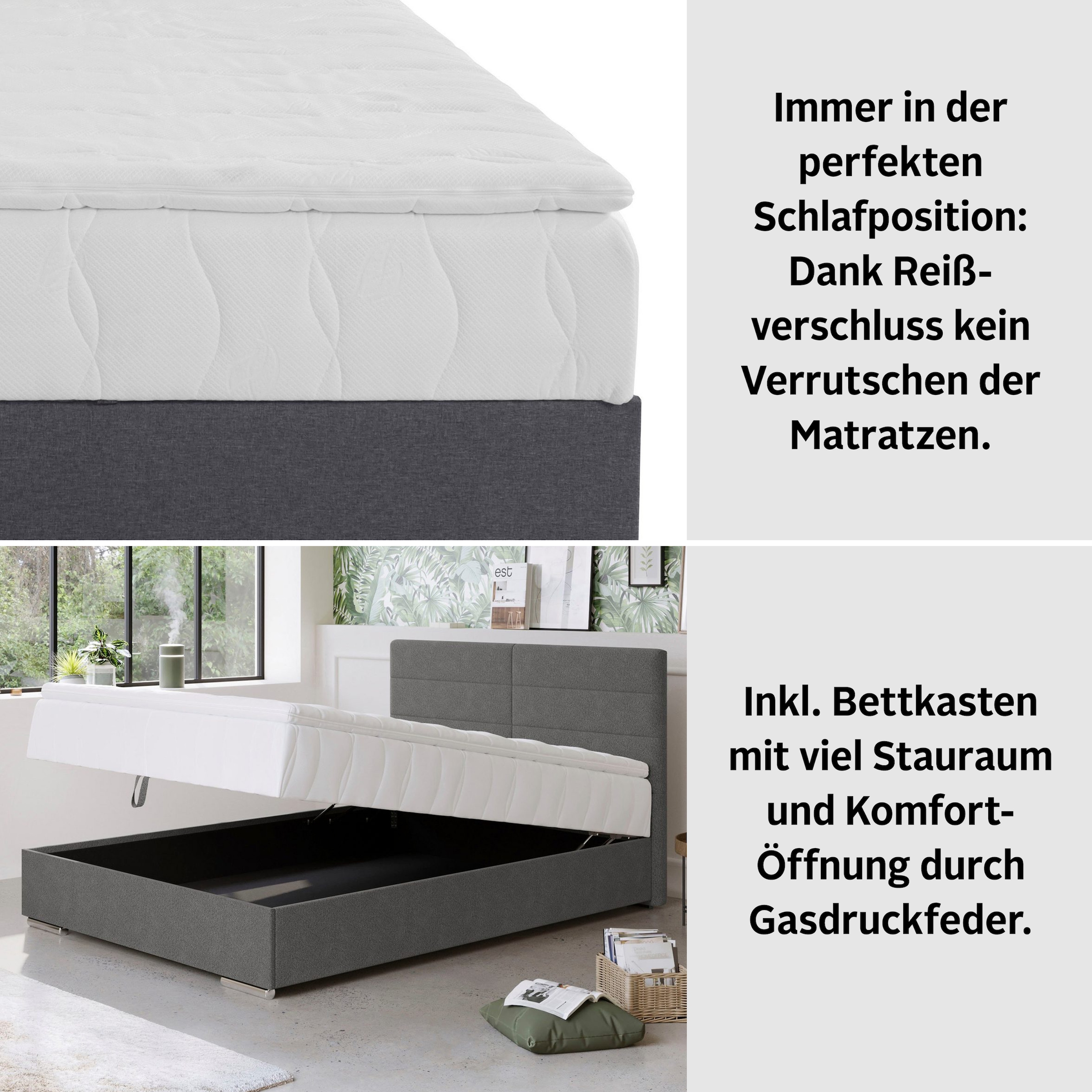COTTA Boxbett »Tom«, mit Bettkasten, Topper und Zierkissen
