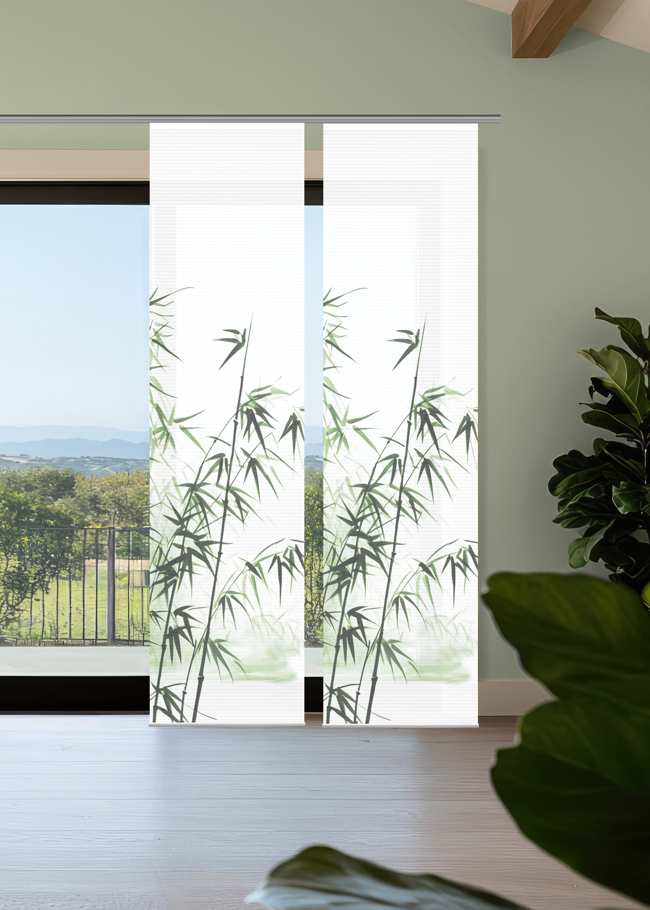 HOME in green Schiebegardine »RUFUS« Paneelwagen 2 Stk. tlg. Bambusoptik, S günstig online kaufen