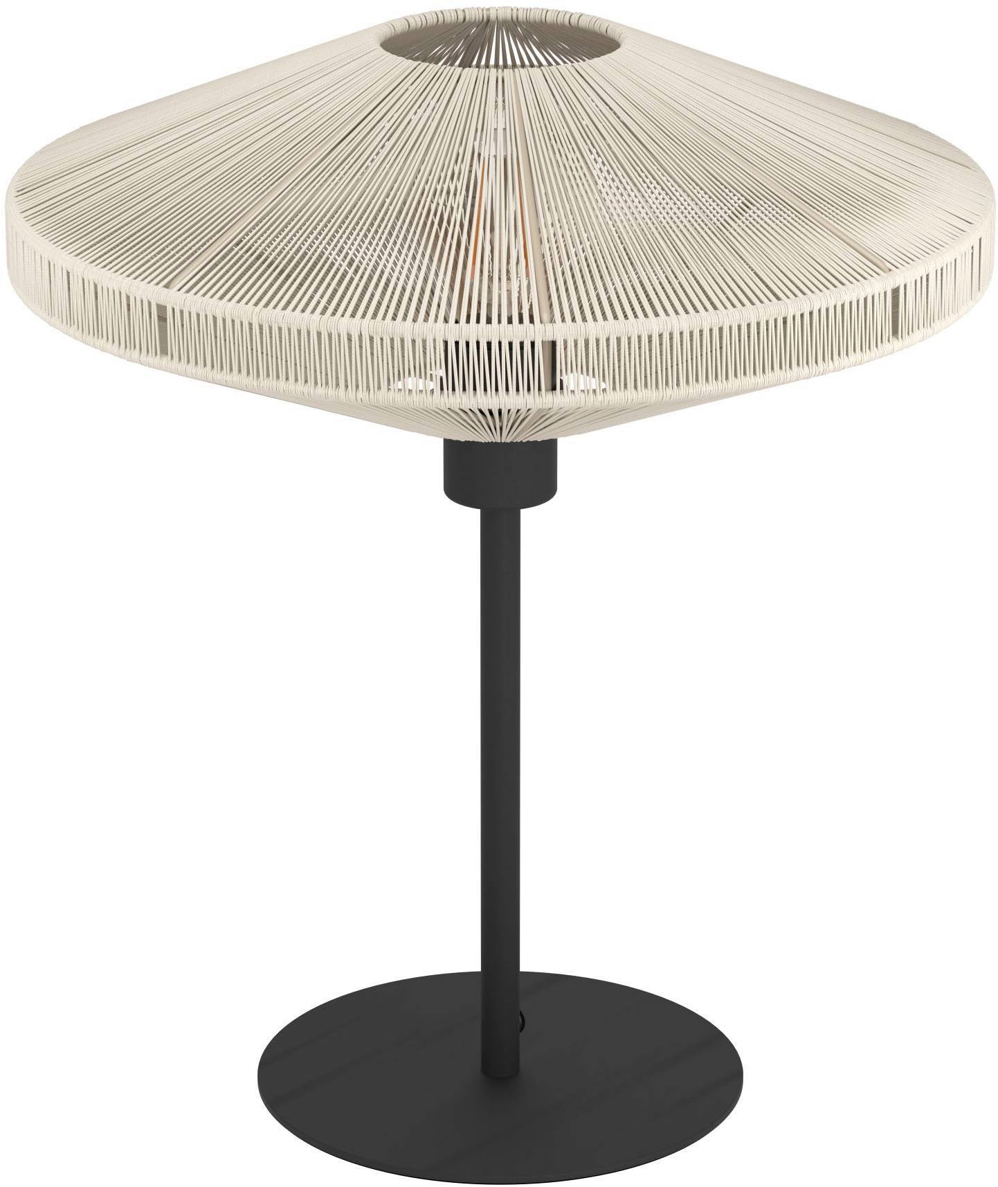 EGLO Tischleuchte »Midsumer Tischlampe, Japanisch, Metall und Textil, E27, Nachtischlampe« E27 1 Stk. Tischleuchte - H44 x Ø38 cm - schwarz - 1X40W exkl.