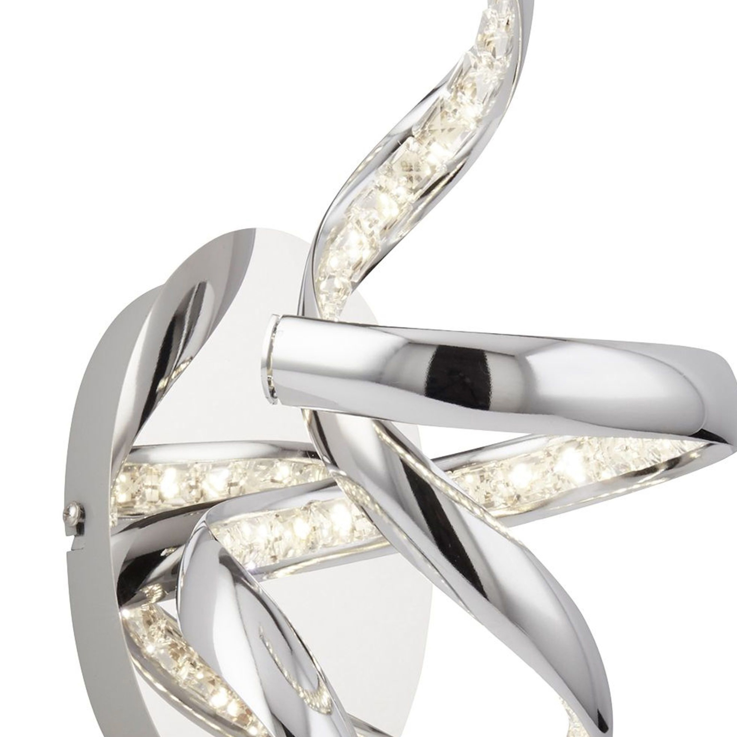 Searchlight Wandleuchte »Twirls Wall Light  - Chrome Metal & Glass« LED-Modul 1 Stk. Neutralweiß