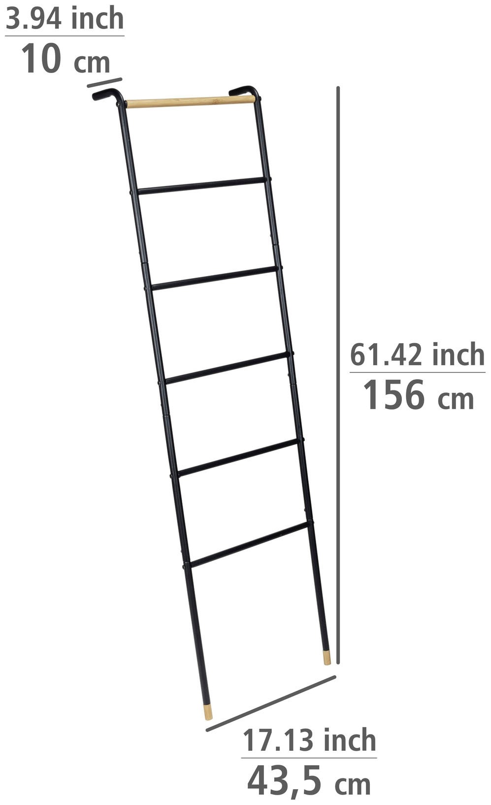 WENKO Handtuchleiter »Loft«, Metall-Bambuskombination