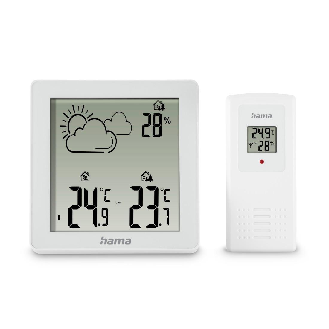 Hama Wetterstation »Wetterstation "Zakynthos" mit Außensensor, Innen-/Außentemperatur«, Wettervorhersage, Thermometer, Hygrometer