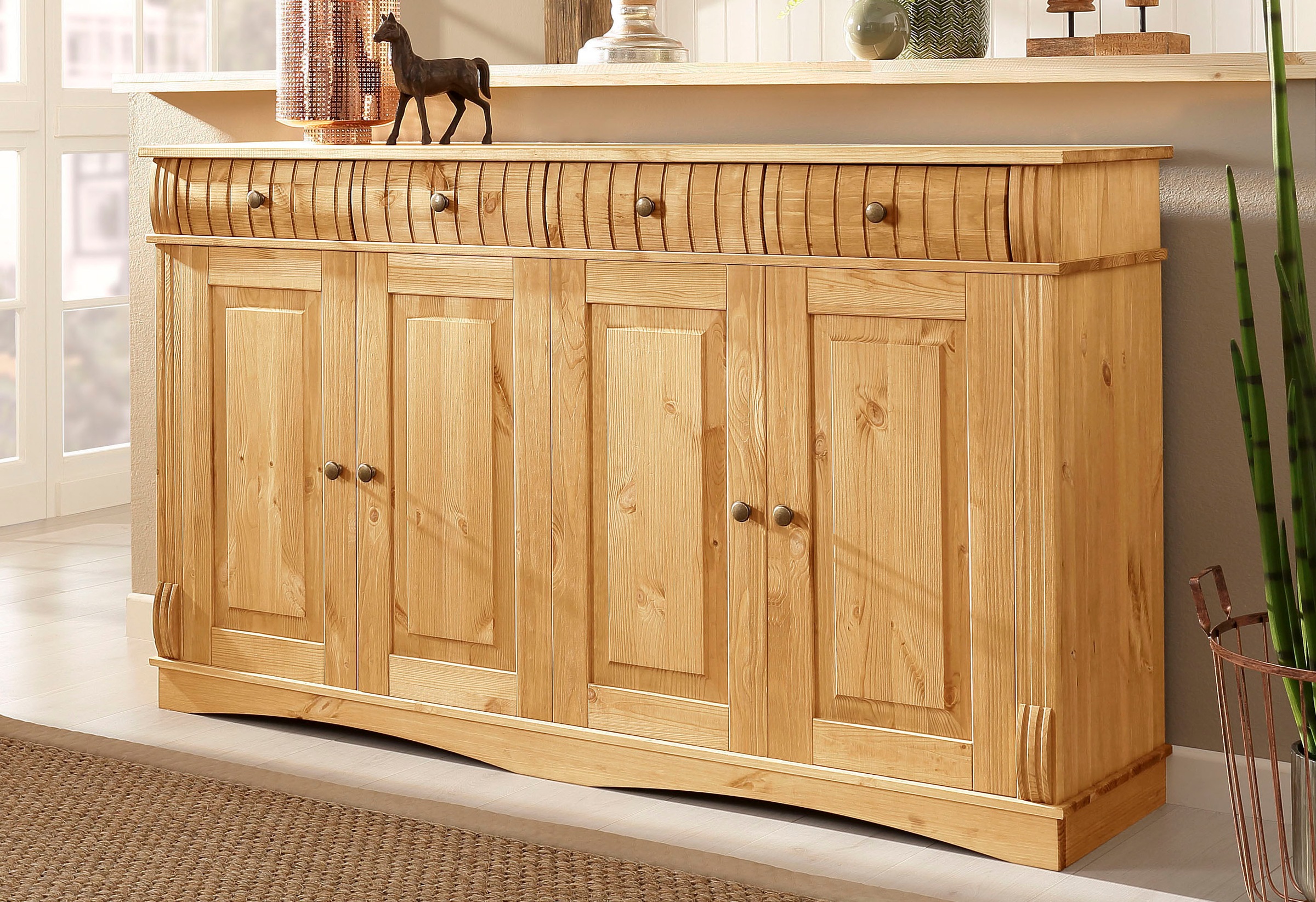Home affaire Sideboard »Teresa«, (Maße (B/T/H): 152/37/90 cm), Kommode, 4-t günstig online kaufen