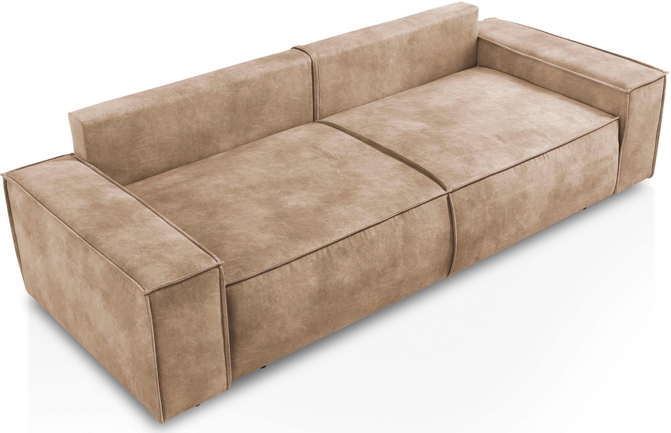 Home affaire 3-Sitzer »SHERWOOD Schlafsofa (257cm) Cord, Samtvelours, Vintage-Lederoptik«, Schlaffunktion mit Bettkasten (ca. 136/200cm)